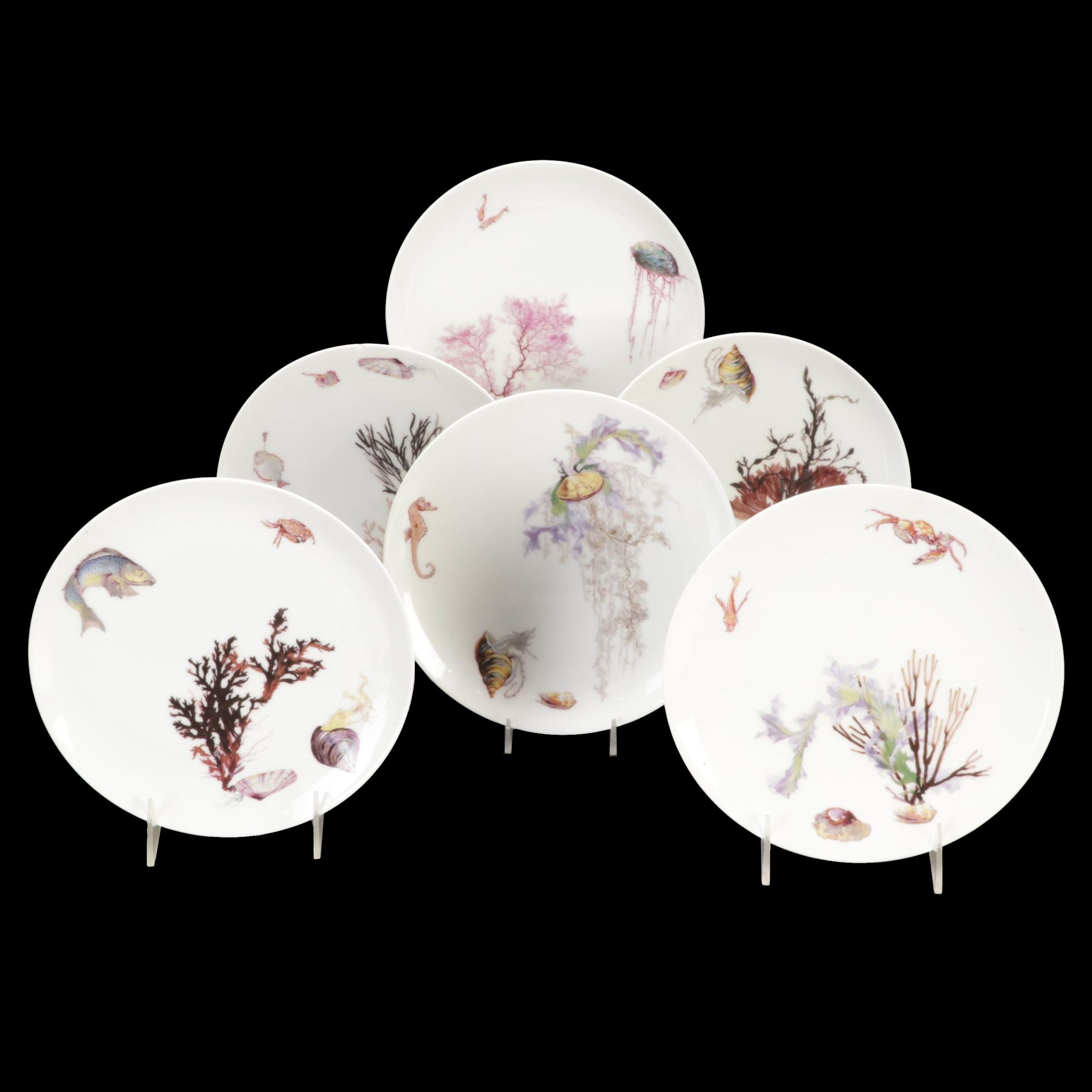 Haviland & Co. Limoges Marine Life Porcelain Plates