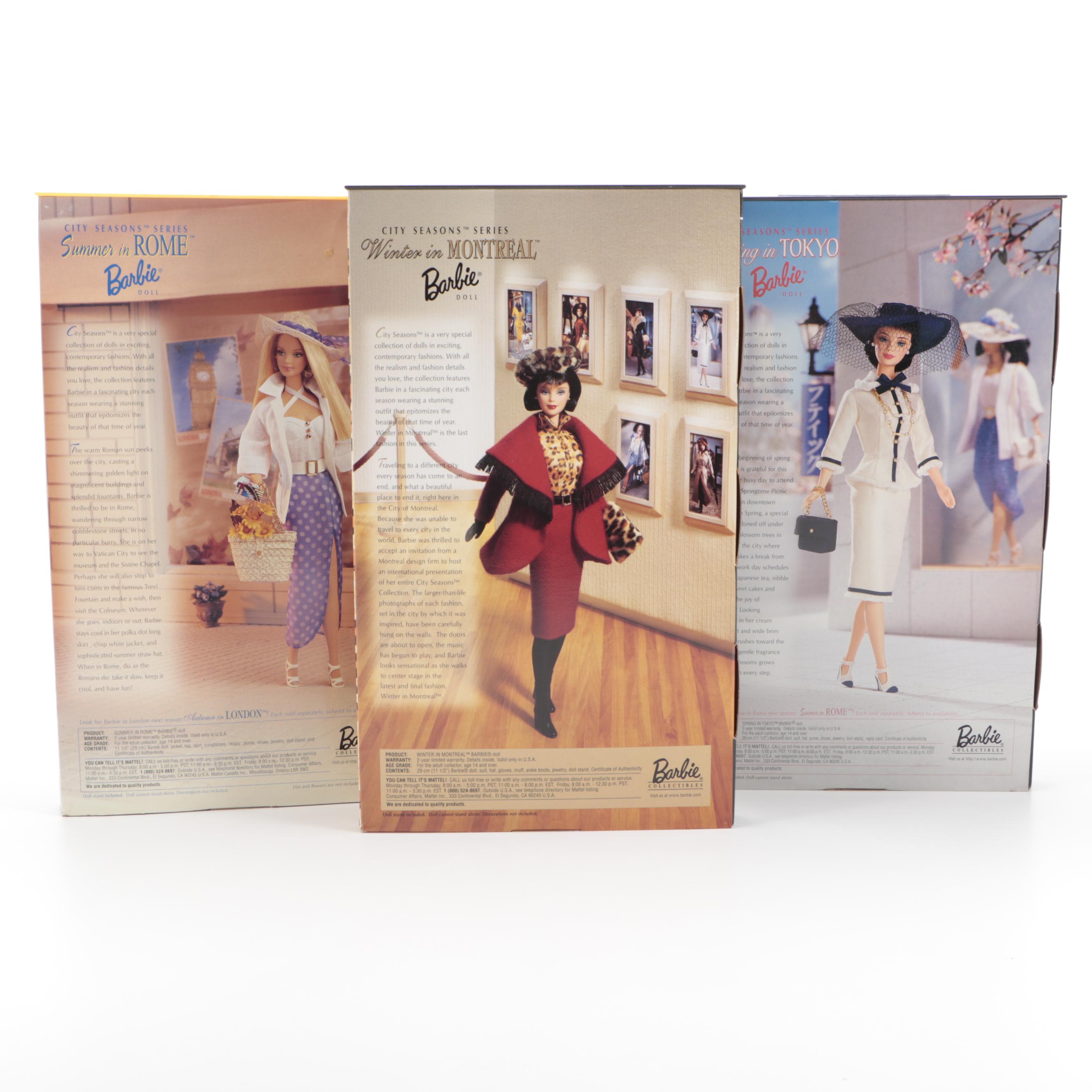 Mattel Barbie "Summer in Rome" and Other City Seasons Dolls