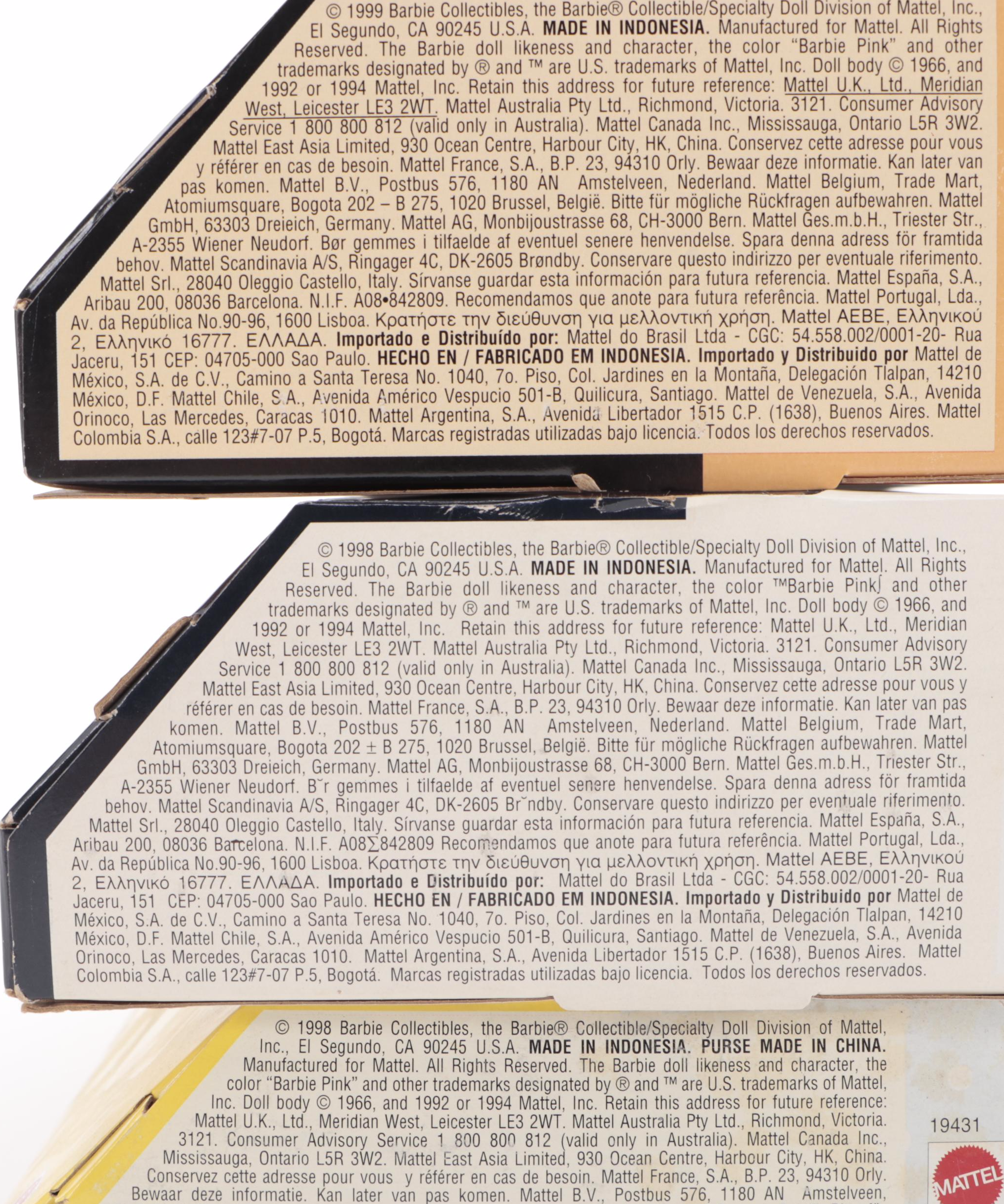 Mattel Barbie "Summer in Rome" and Other City Seasons Dolls