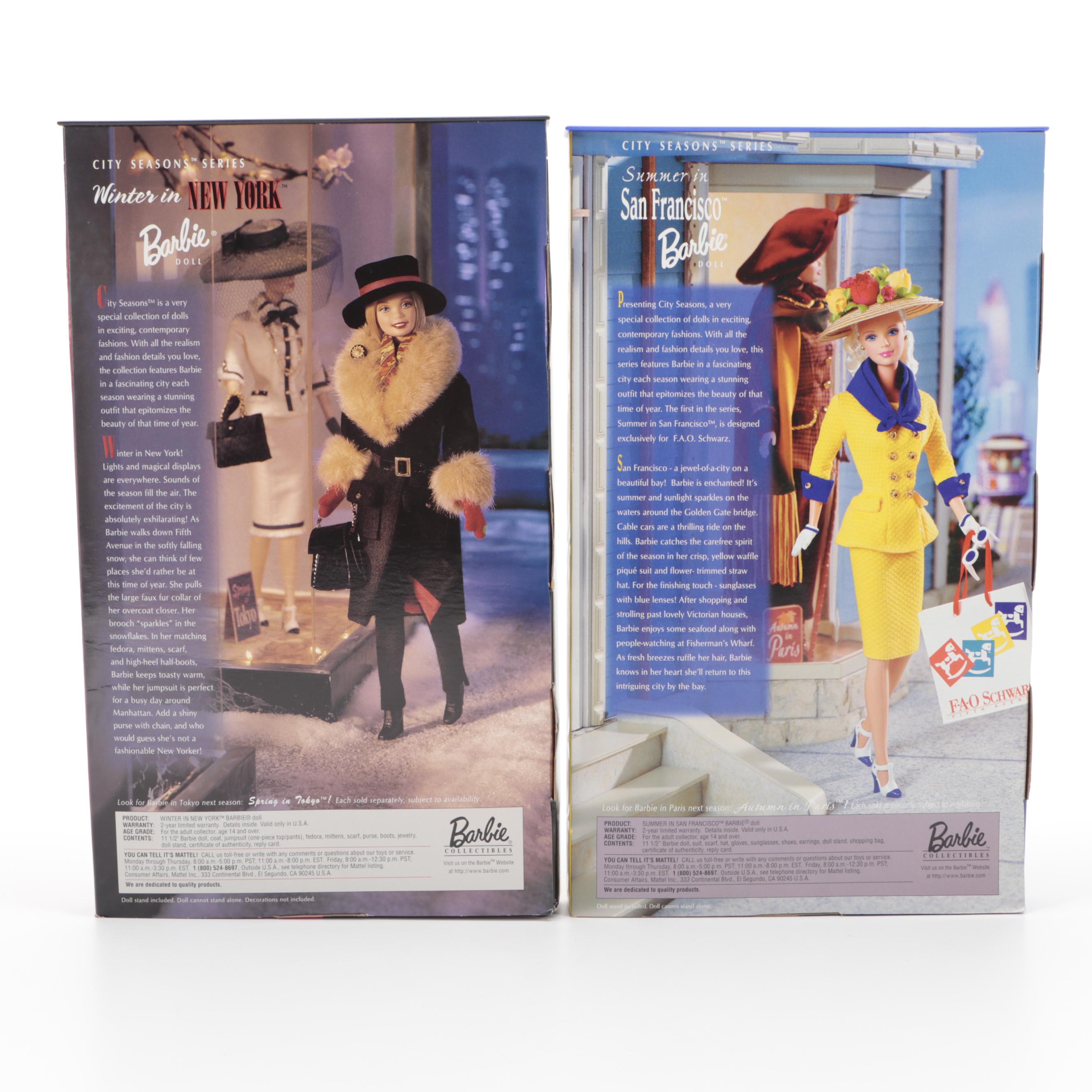 Mattel Barbie "Summer in Rome" and Other City Seasons Dolls