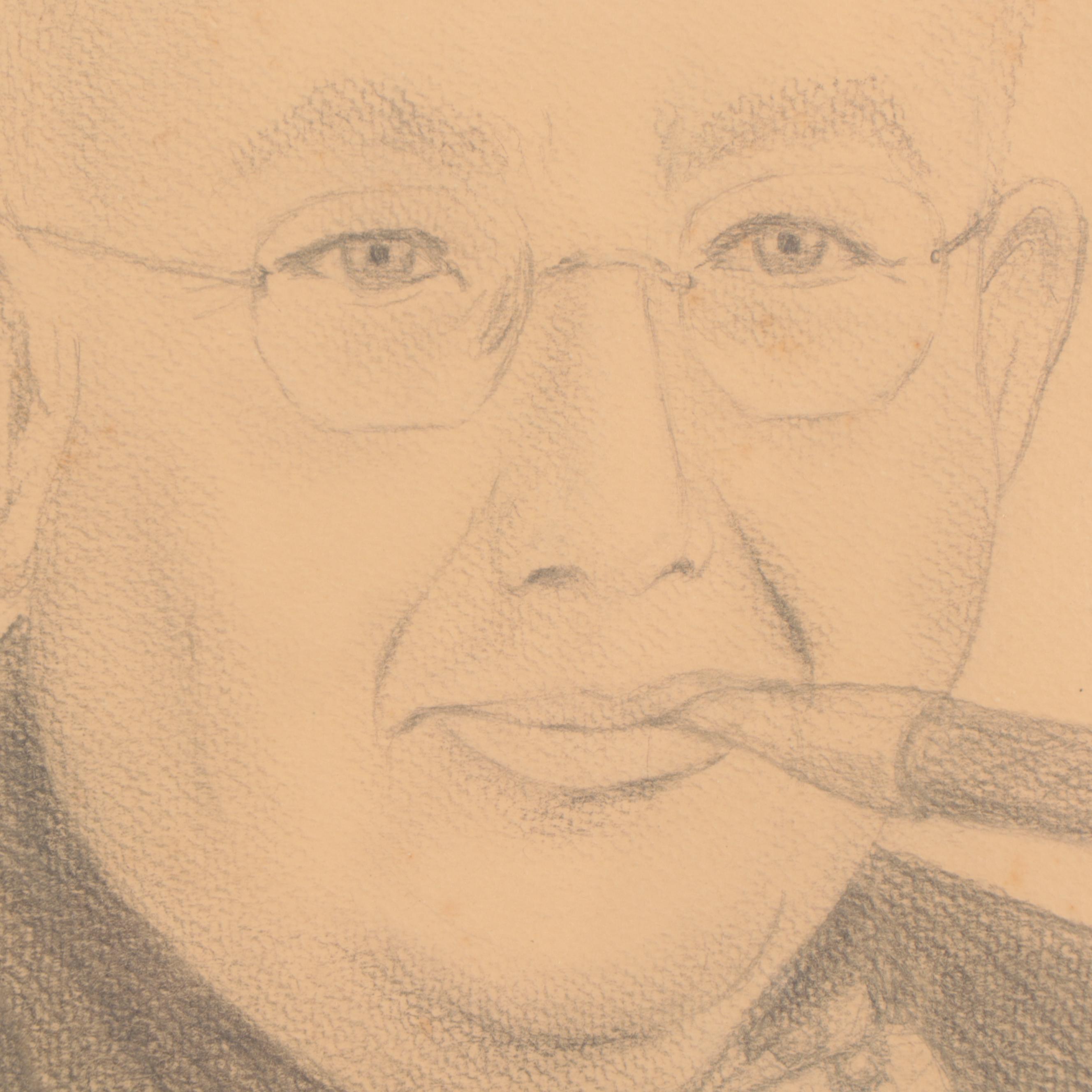 James C. Gray Graphite Drawing "Portrait of Dr. John H. Chester," Circa 1965