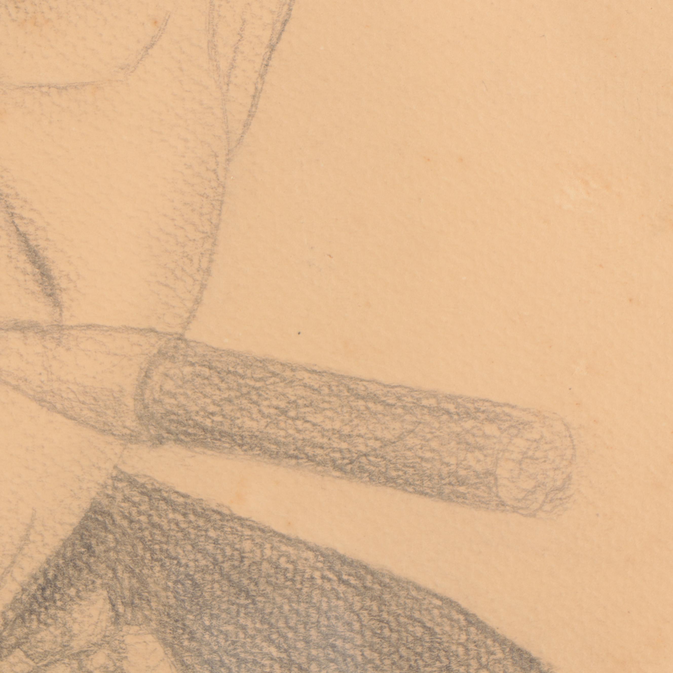 James C. Gray Graphite Drawing "Portrait of Dr. John H. Chester," Circa 1965