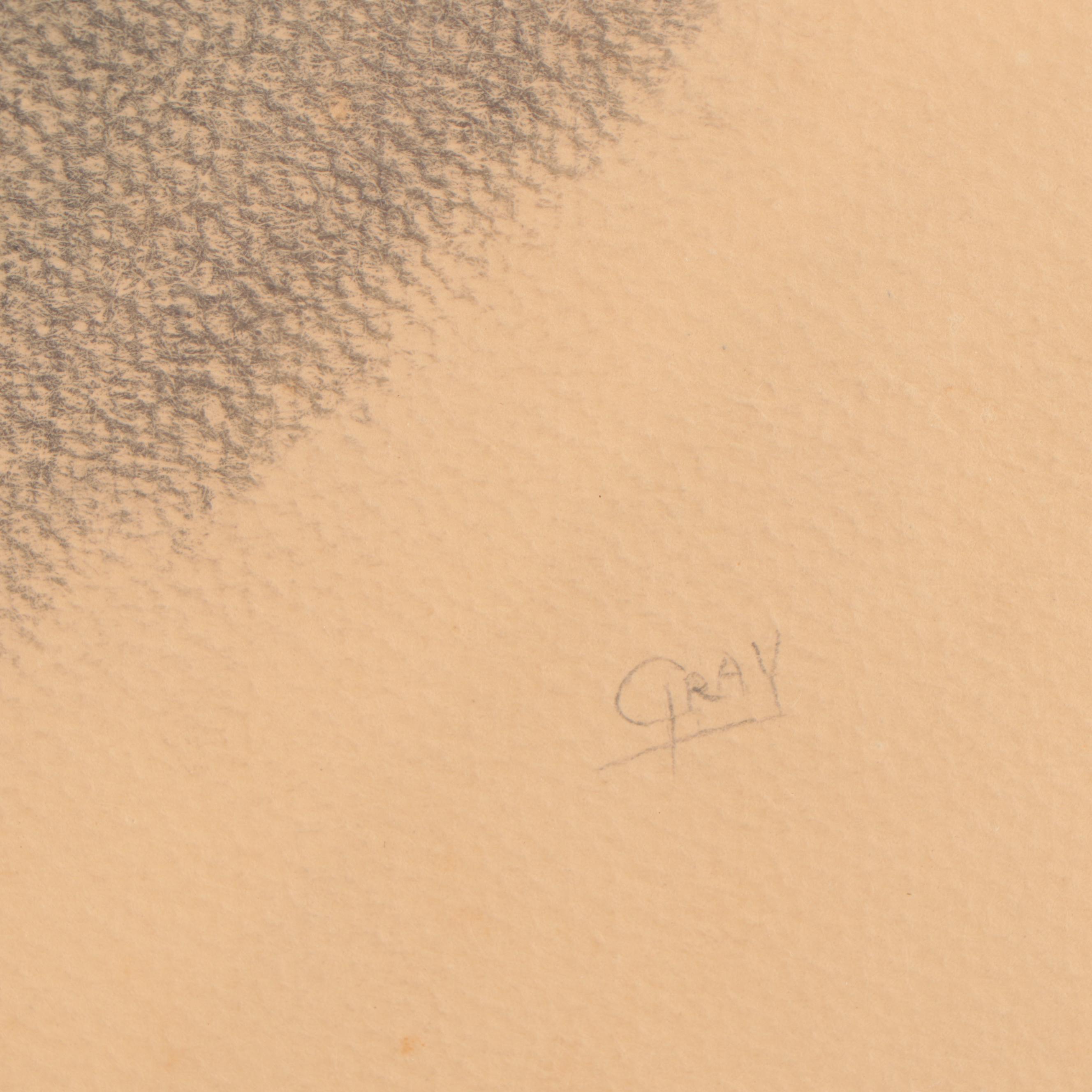 James C. Gray Graphite Drawing "Portrait of Dr. John H. Chester," Circa 1965