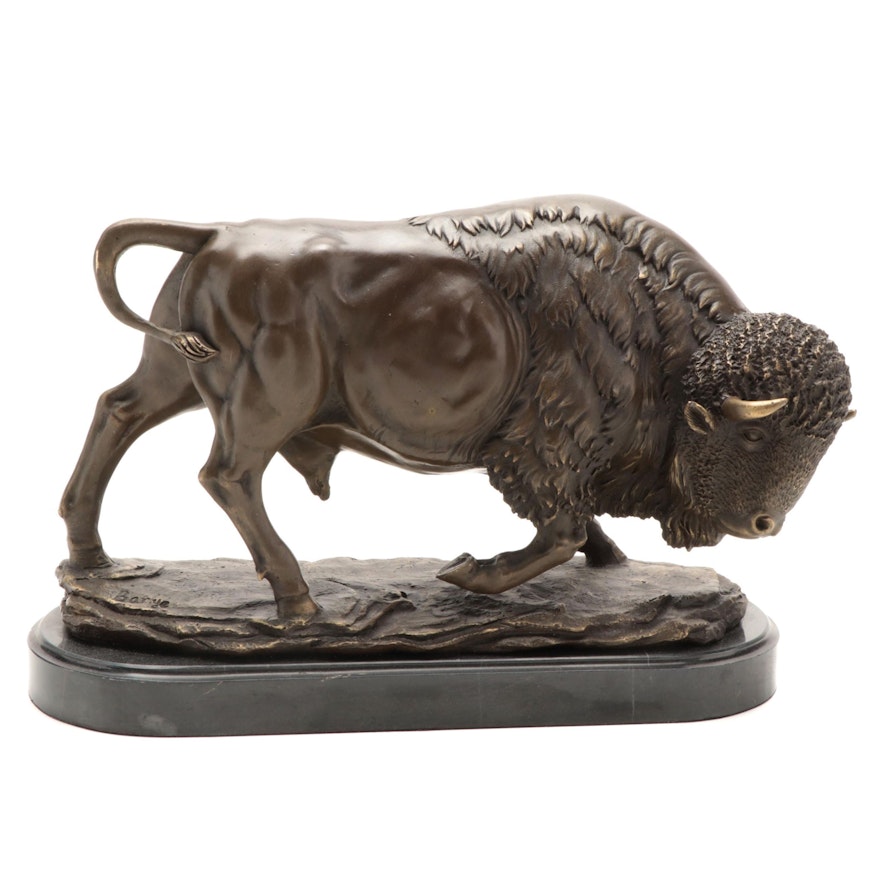 Bronze Sculpture of a Buffalo after Antoine-Louis Barye