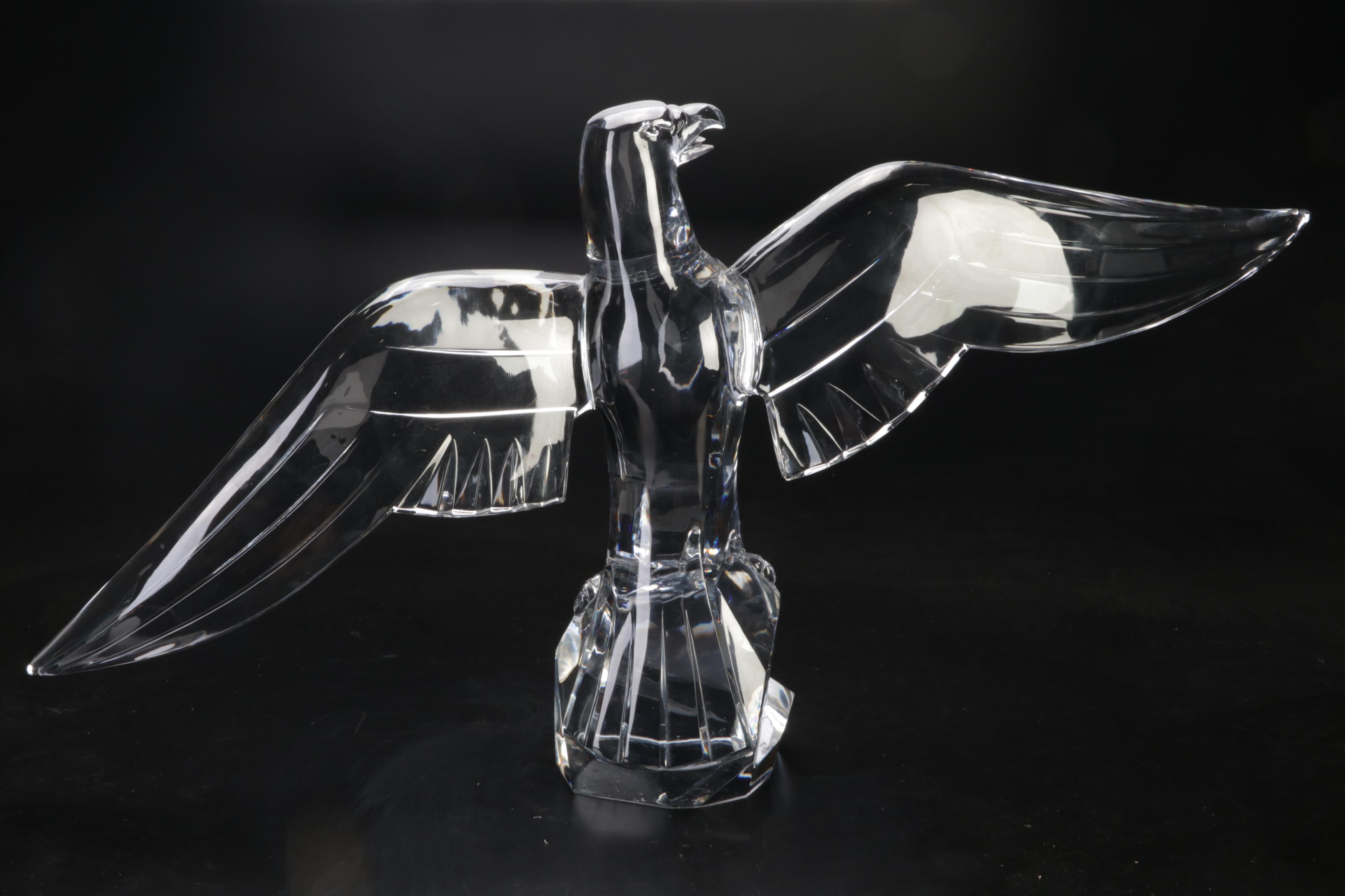 Georges Chevalier for Baccarat Large Crystal Eagle Sculpture, 20th Century