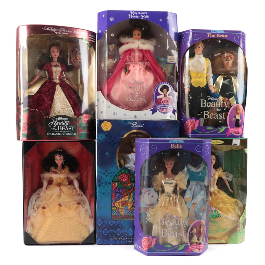 Mattel "Holiday Princess Belle" and Other "Beauty and The Beast" Dolls