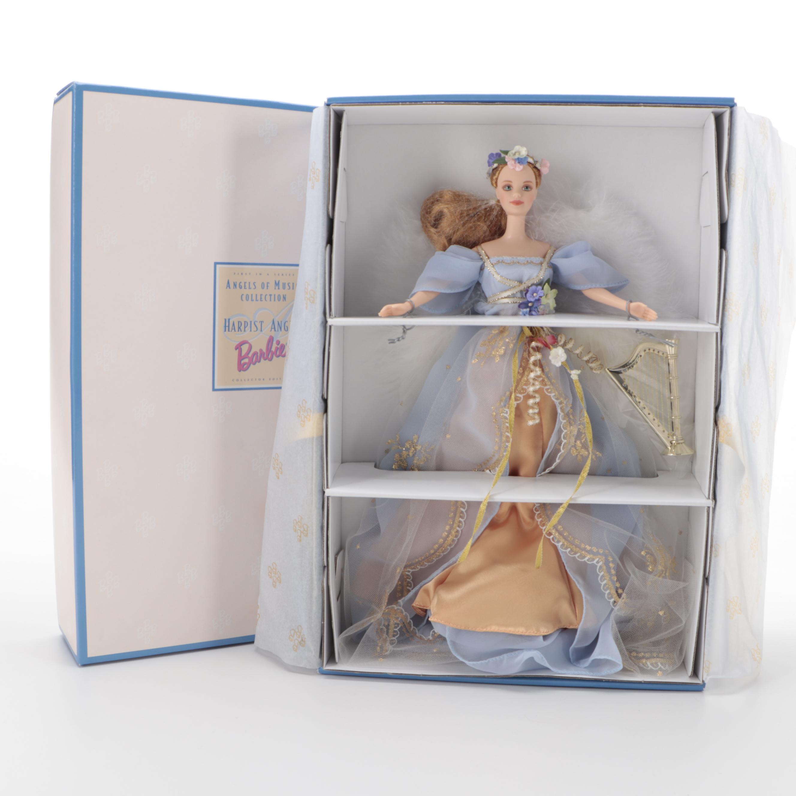 Mattel Barbie Angels of Music Collection "Heartstring Angel" and "Harpist Angel"