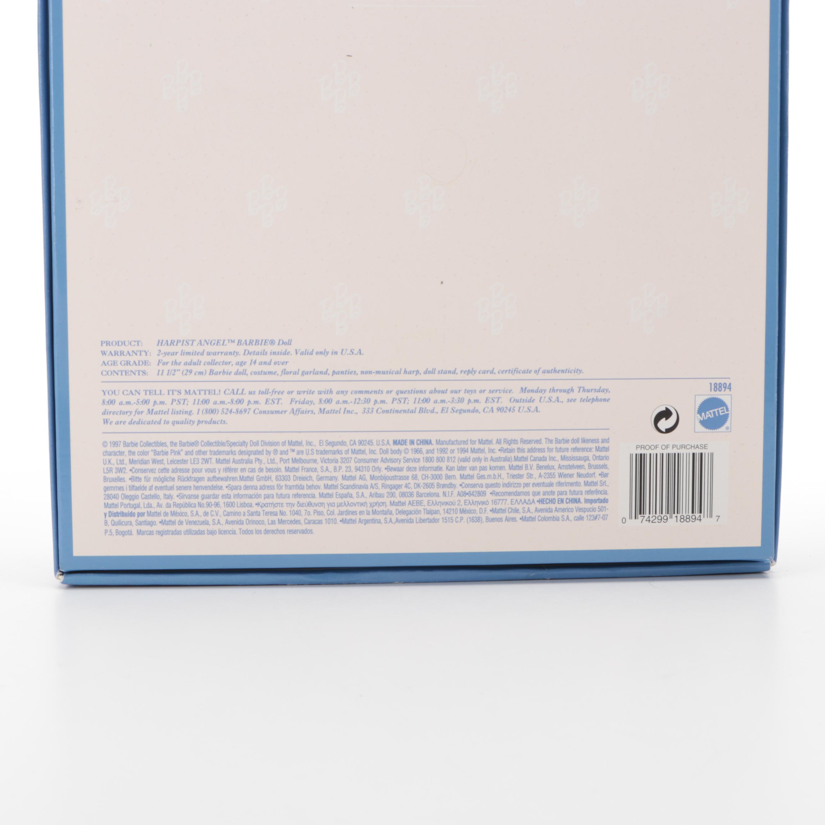 Mattel Barbie Angels of Music Collection "Heartstring Angel" and "Harpist Angel"