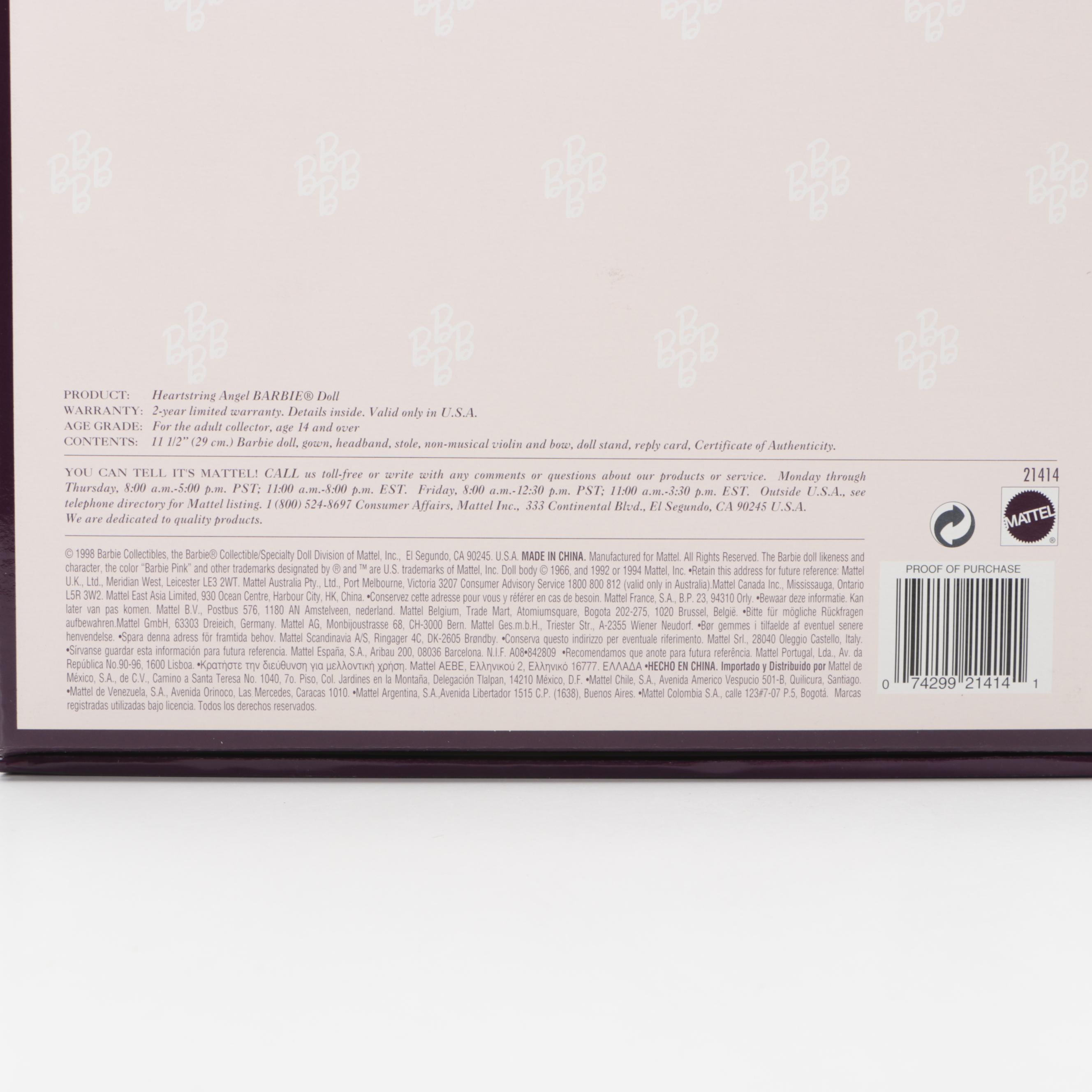 Mattel Barbie Angels of Music Collection "Heartstring Angel" and "Harpist Angel"