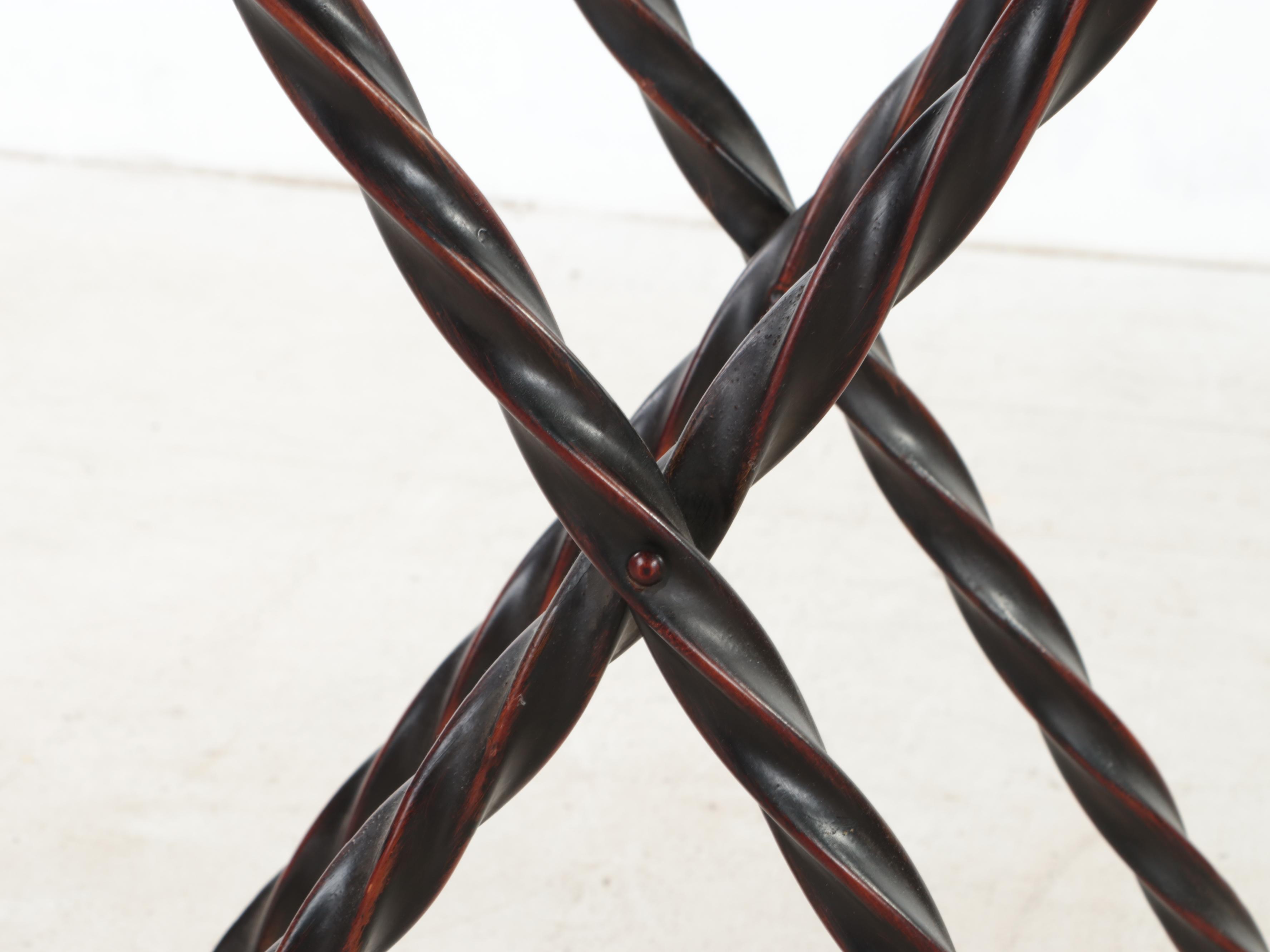 Contemporary Hammered Metal Folding Tray Table