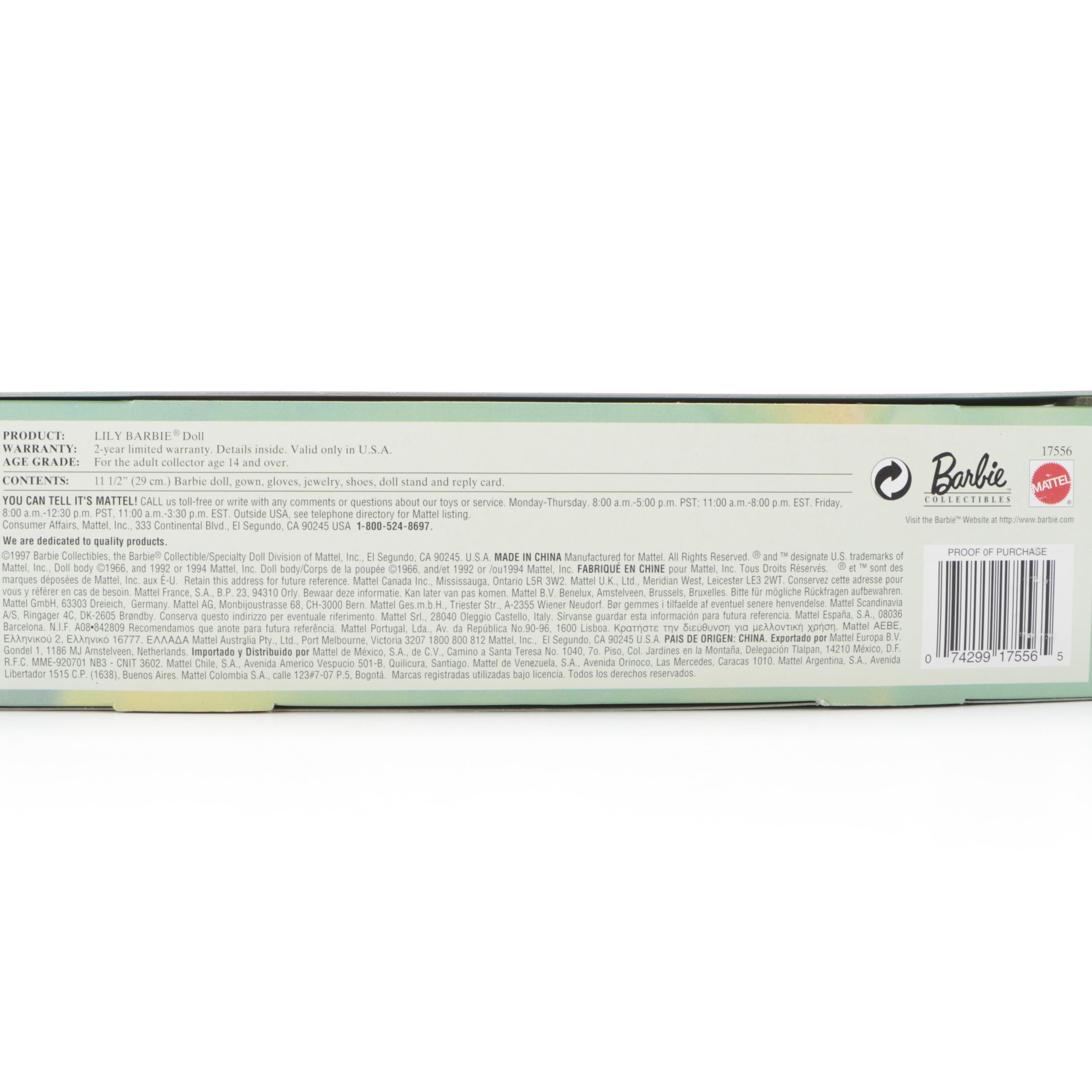 Mattel "Antique Rose Barbie" and "Lily Barbie" FAO Schwarz Limited Edition Dolls