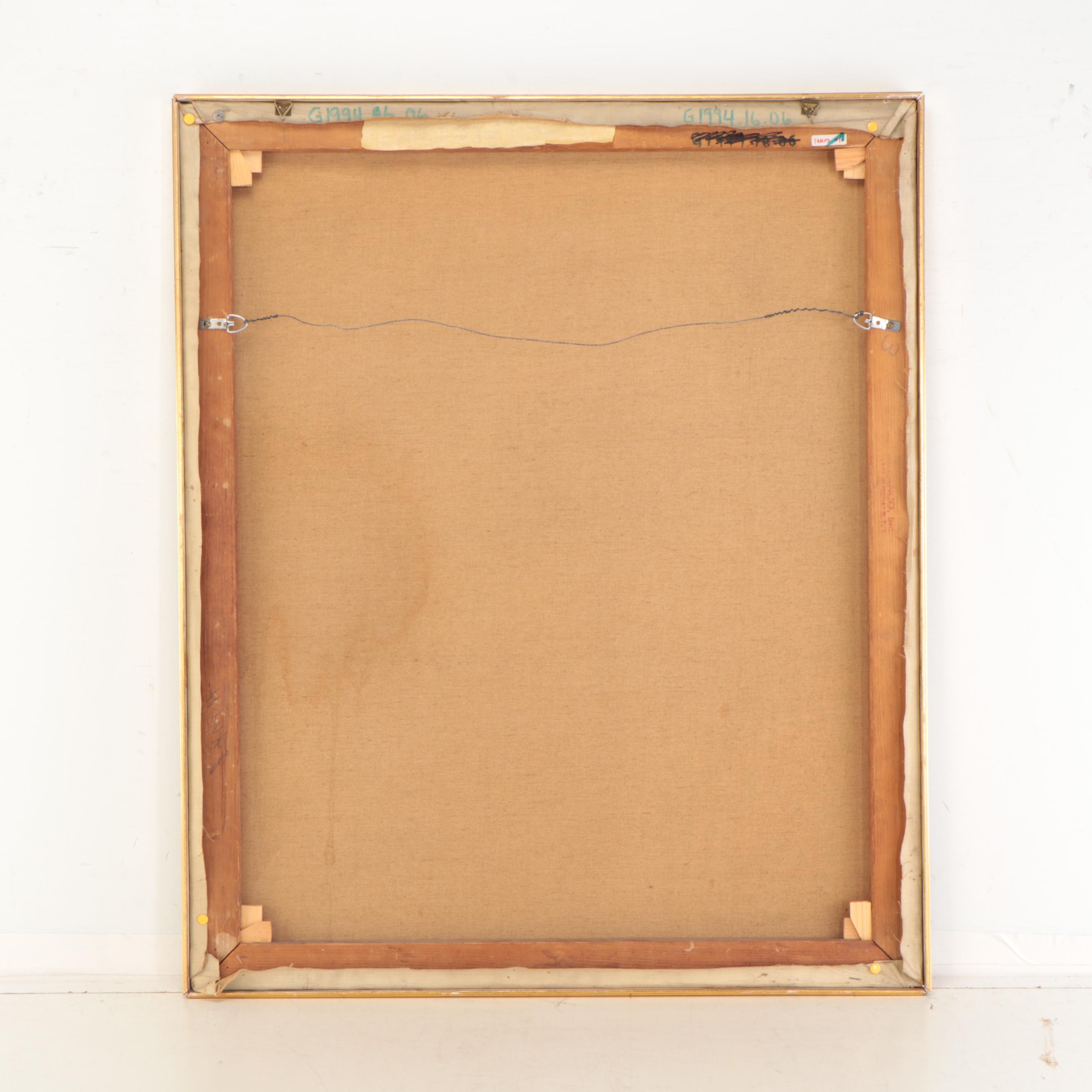 Lee Loring Oil Painting "Lynching With Red Devils," Circa 1940