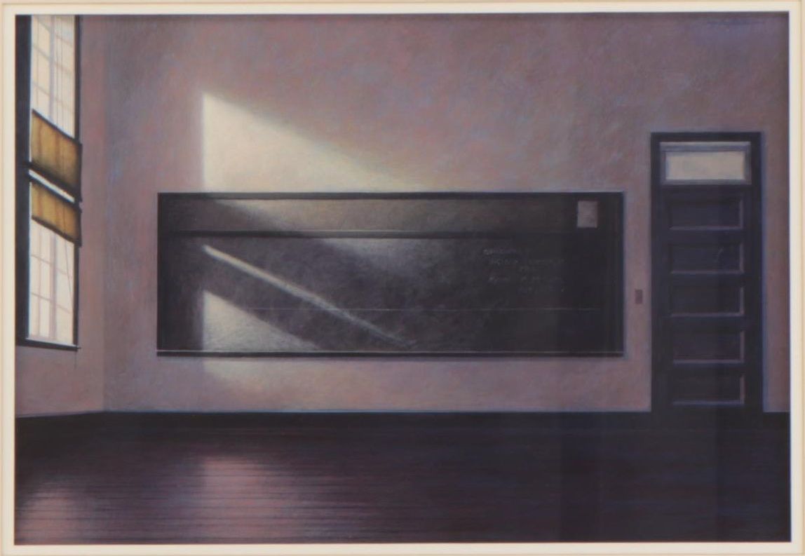 Charles Bradley Gatewood Tempera Painting of Classroom Interior, Circa 1986