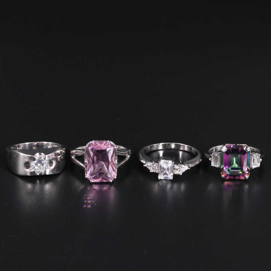 Assortment of Sterling Silver Gemstone Rings