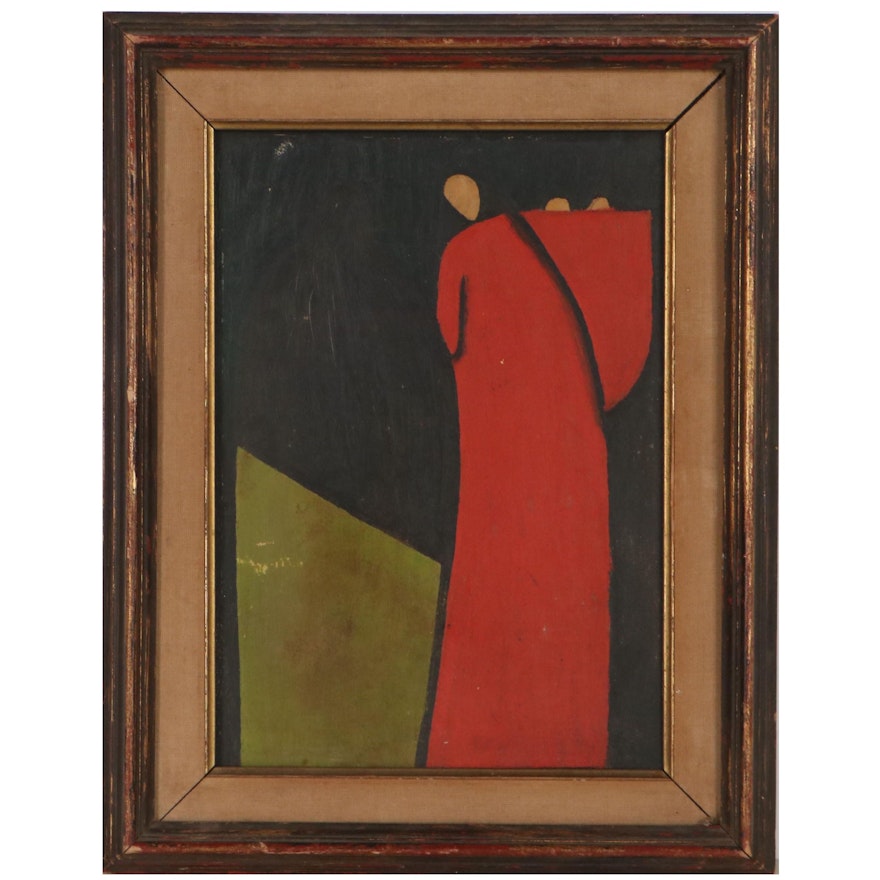 Figural Oil Painting, Circa 1960