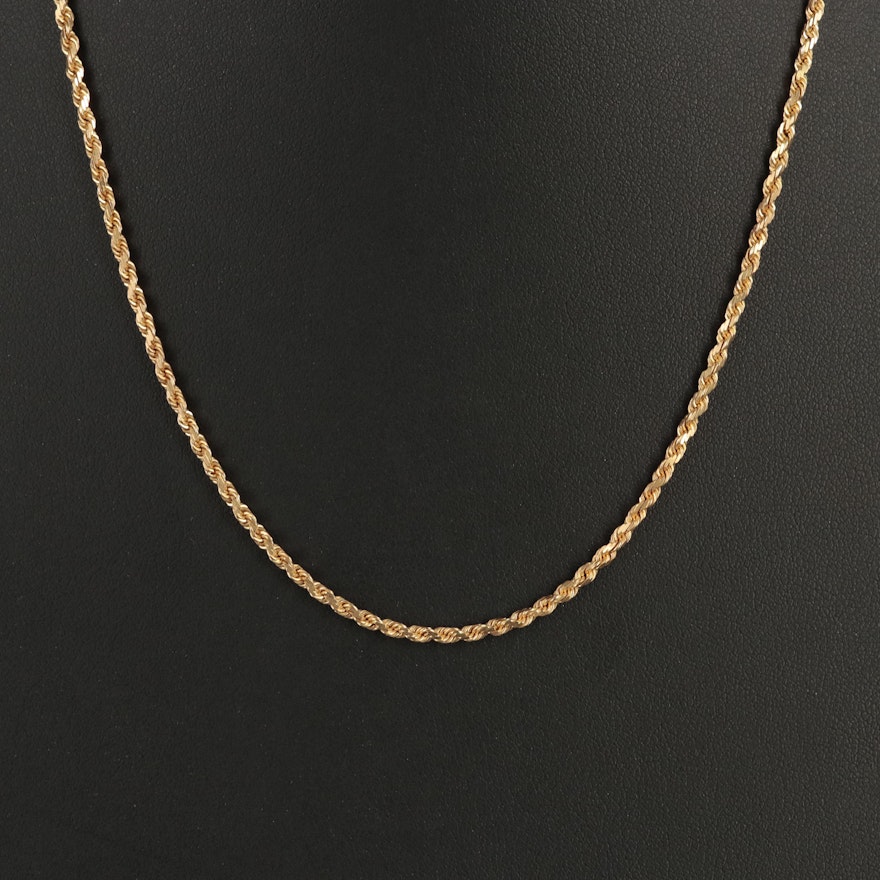 14K French Rope Necklace