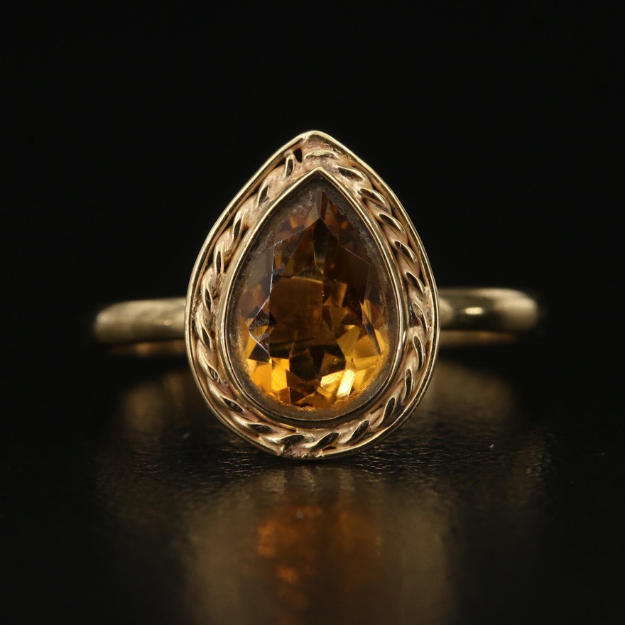 14K Citrine Ring