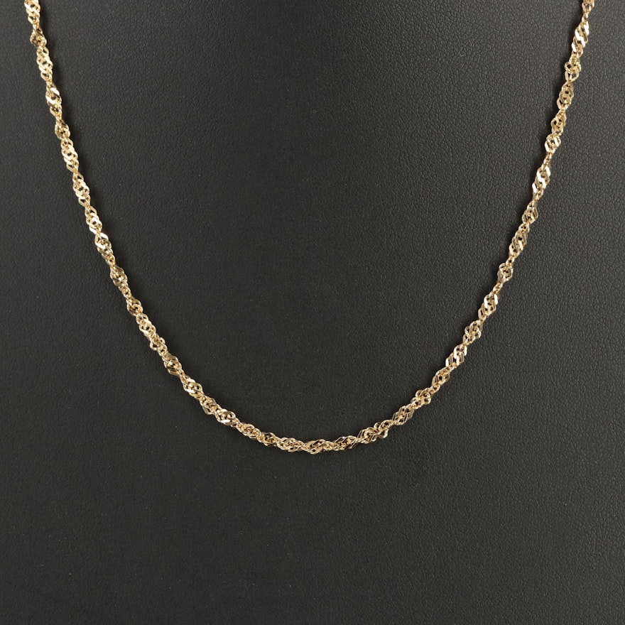 Italian 14K Singapore Chain Necklace