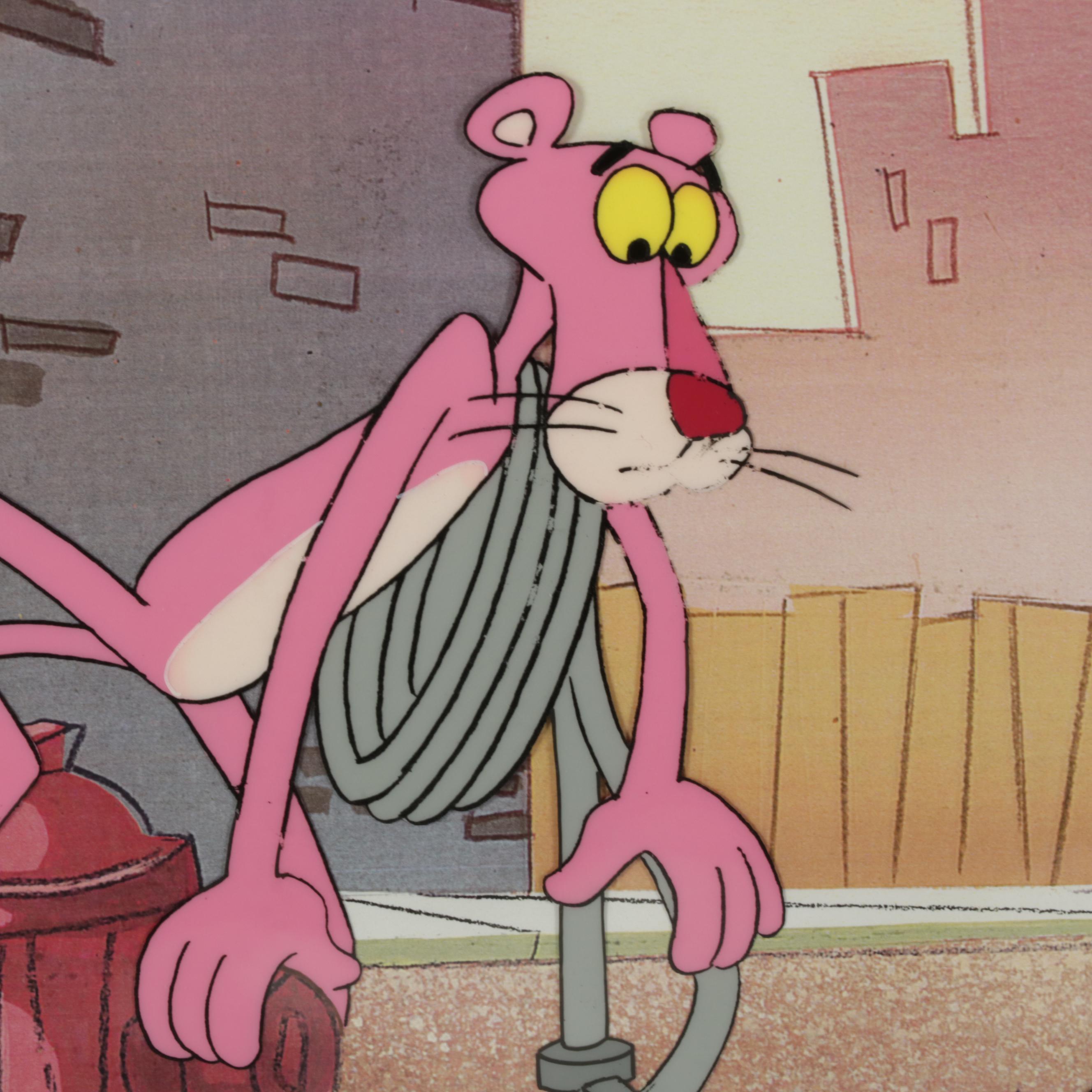 MGM "The Pink Panther" Hand-Painted Animation Production Cel and Drawings