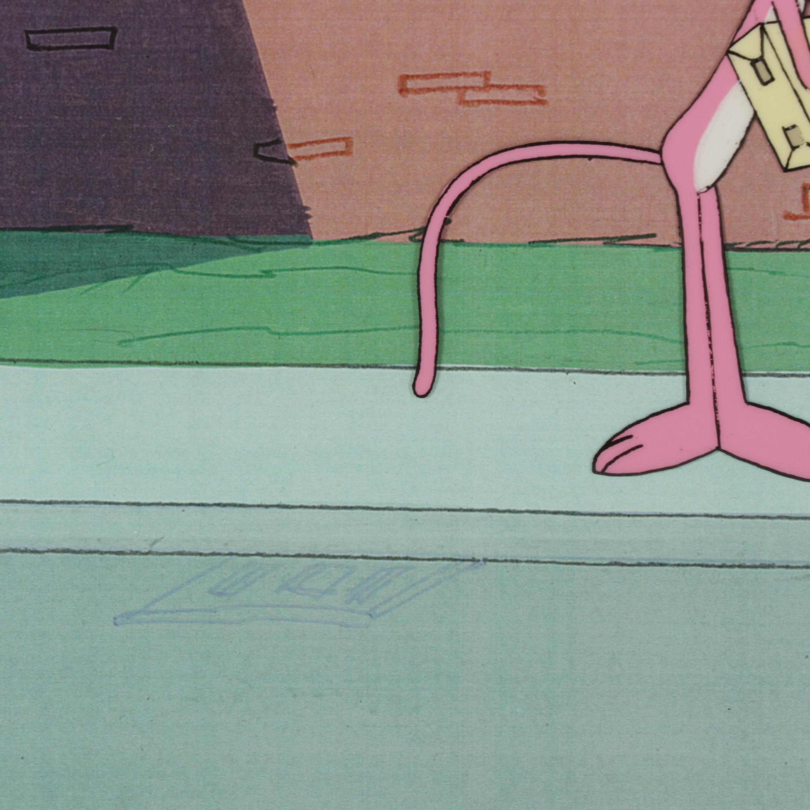 MGM "The Pink Panther" Hand-Painted Animation Production Cel and Drawing