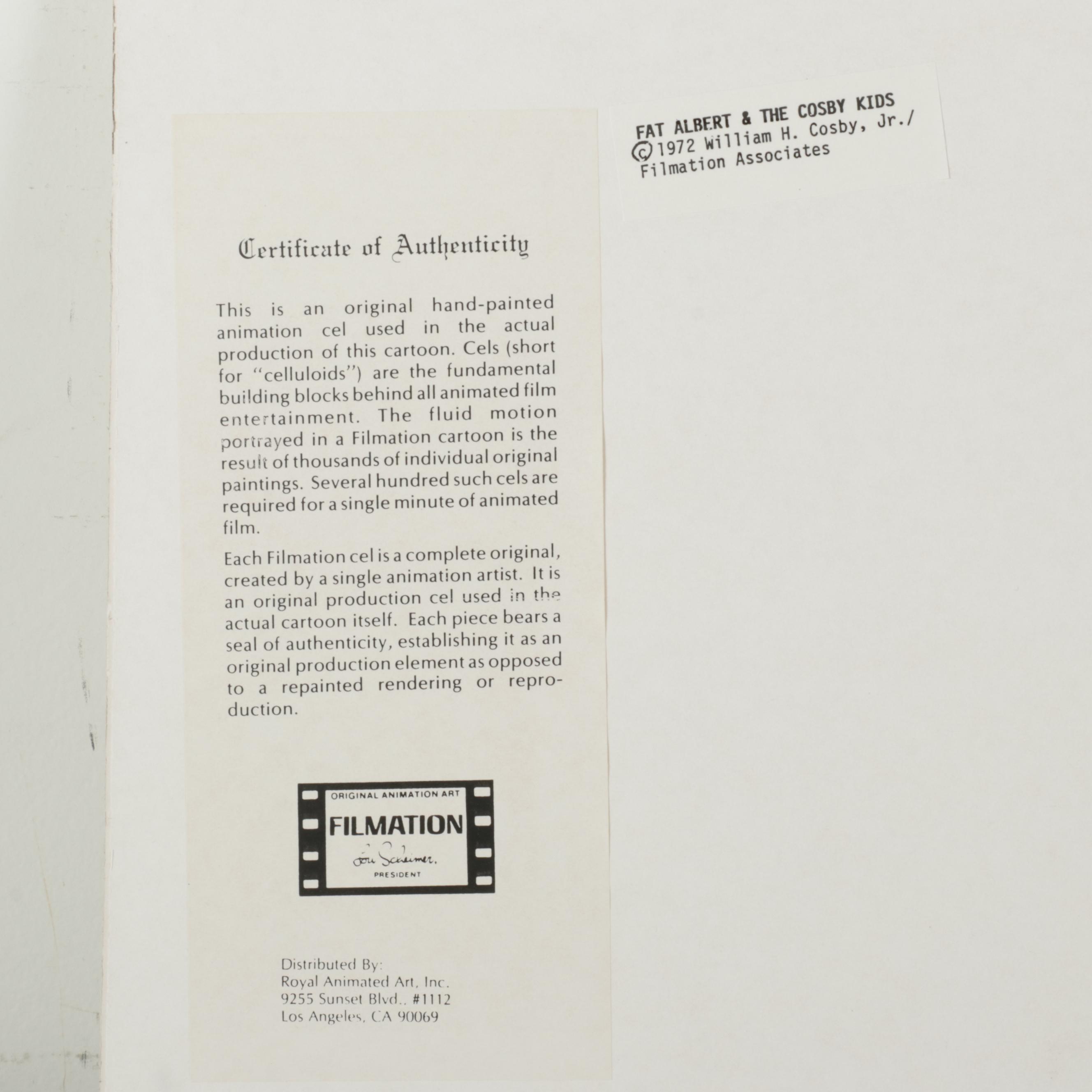 Filmation "Fat Albert" Hand-Painted Animation Production Cel, Circa 1972