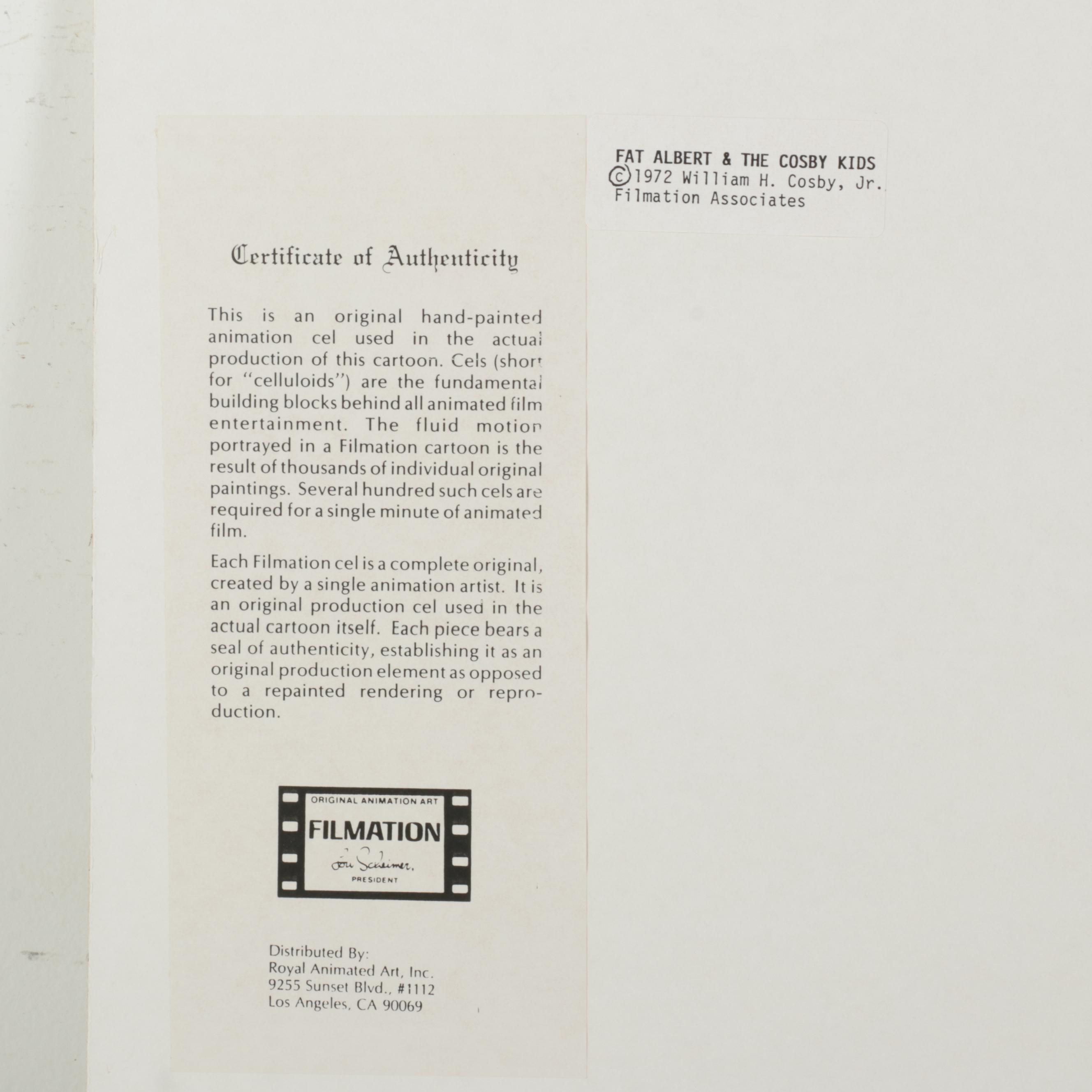 Filmation "Fat Albert" Hand-Painted Animation Production Cel, Circa 1972