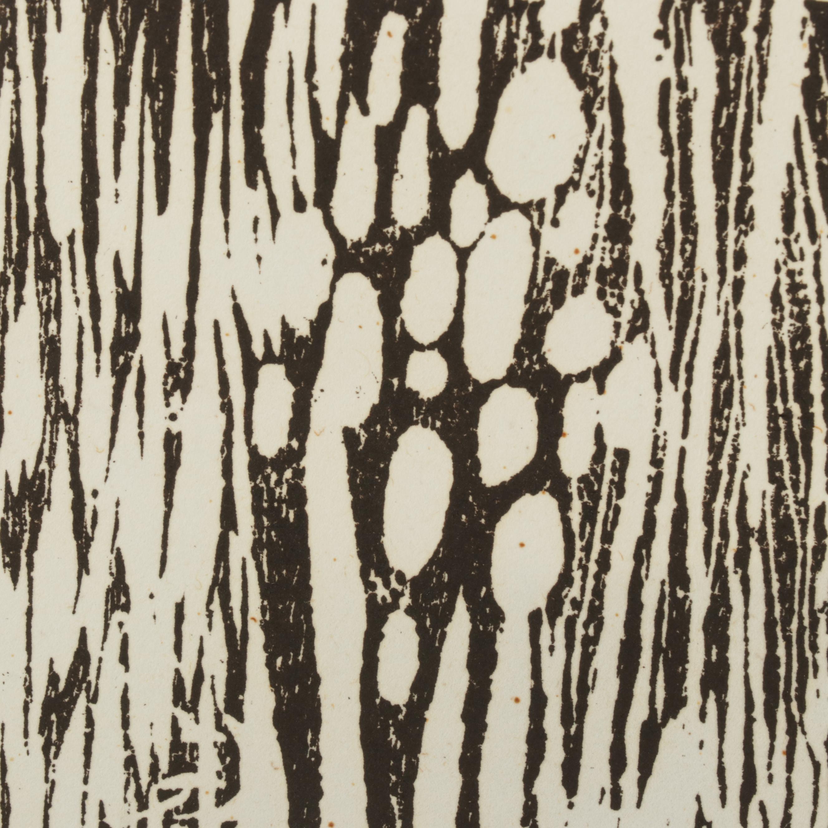 Mary Ellen Tong Woodcut "Brothers," Mid-Late 20th Century