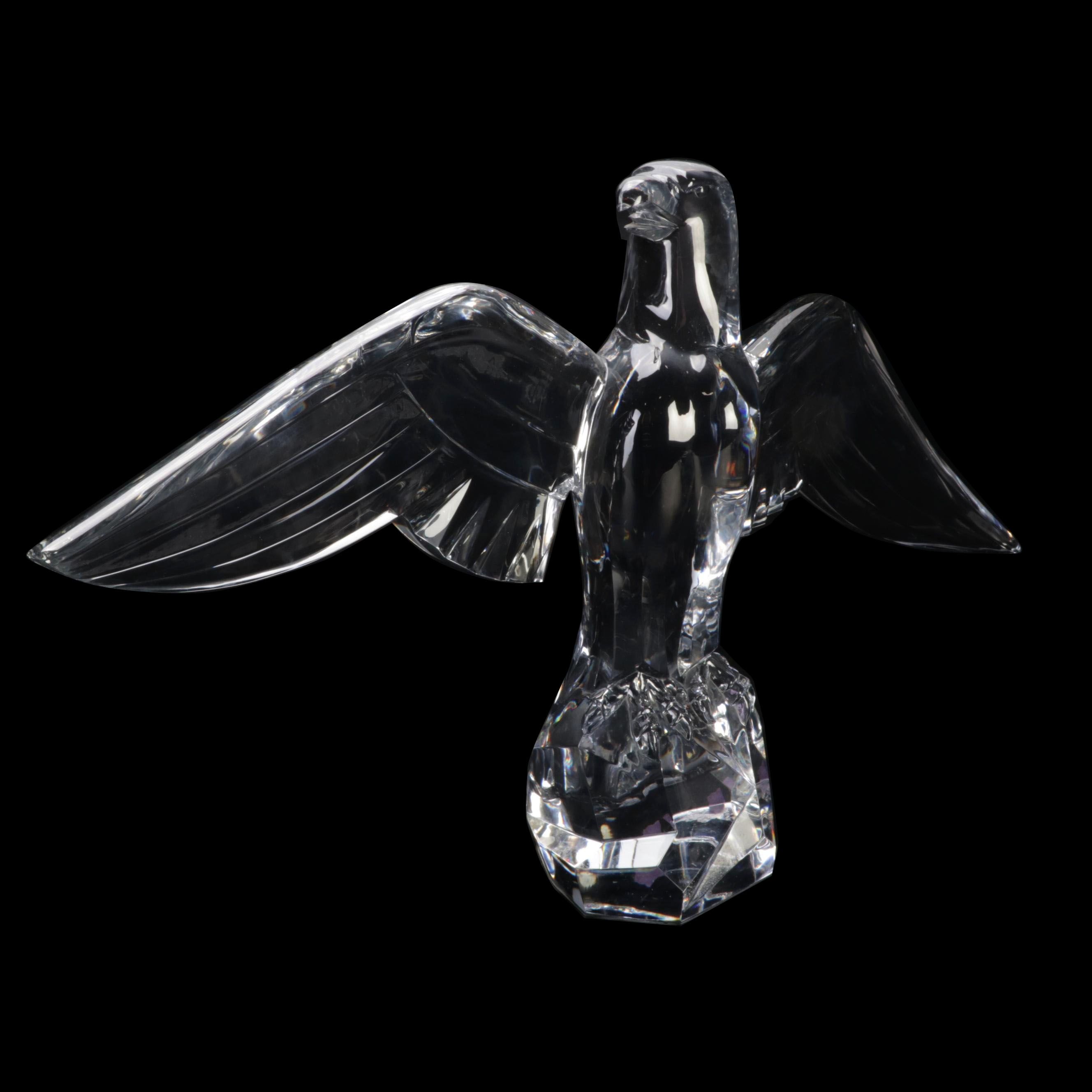 Georges Chevalier for Baccarat Large Crystal Eagle Sculpture, 20th Century