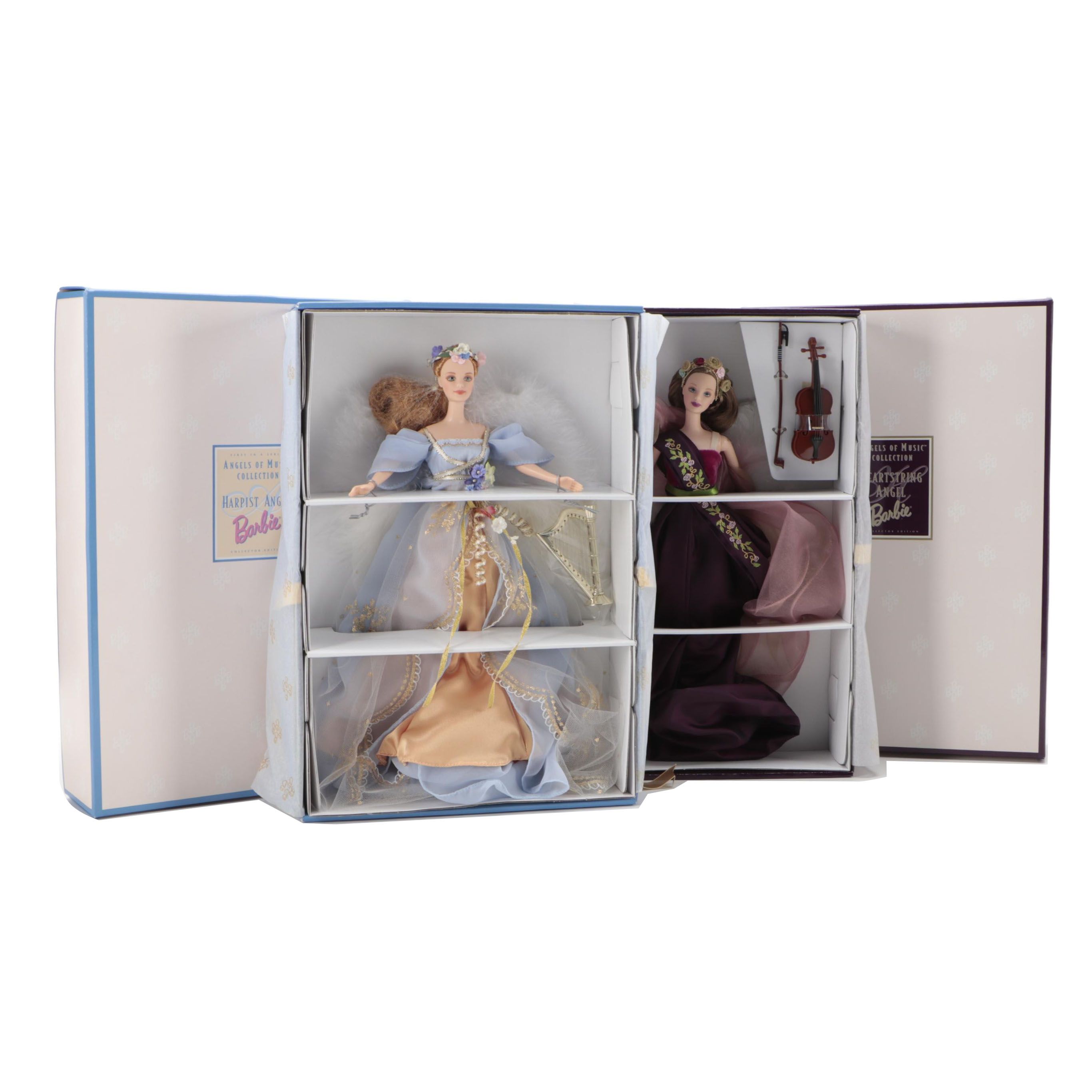 Mattel Barbie Angels of Music Collection "Heartstring Angel" and "Harpist Angel"