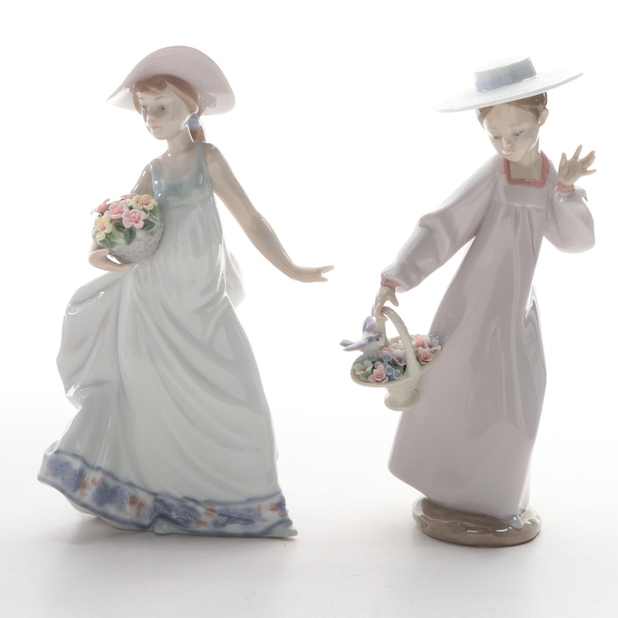 Lladró "Hello Friend!" and "Carefree" Porcelain Figurines