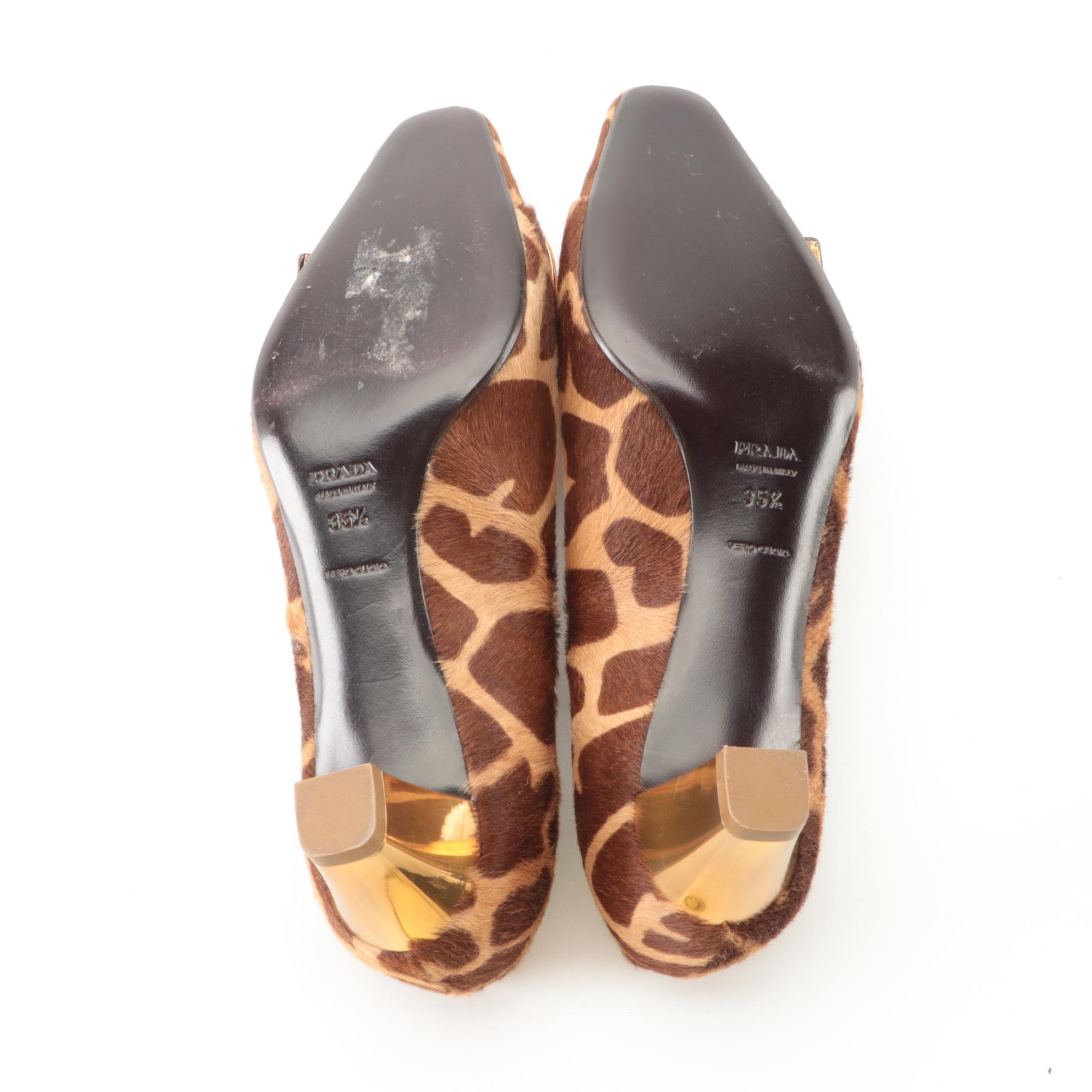 Prada Pumps in Giraffe Print Calf Hair