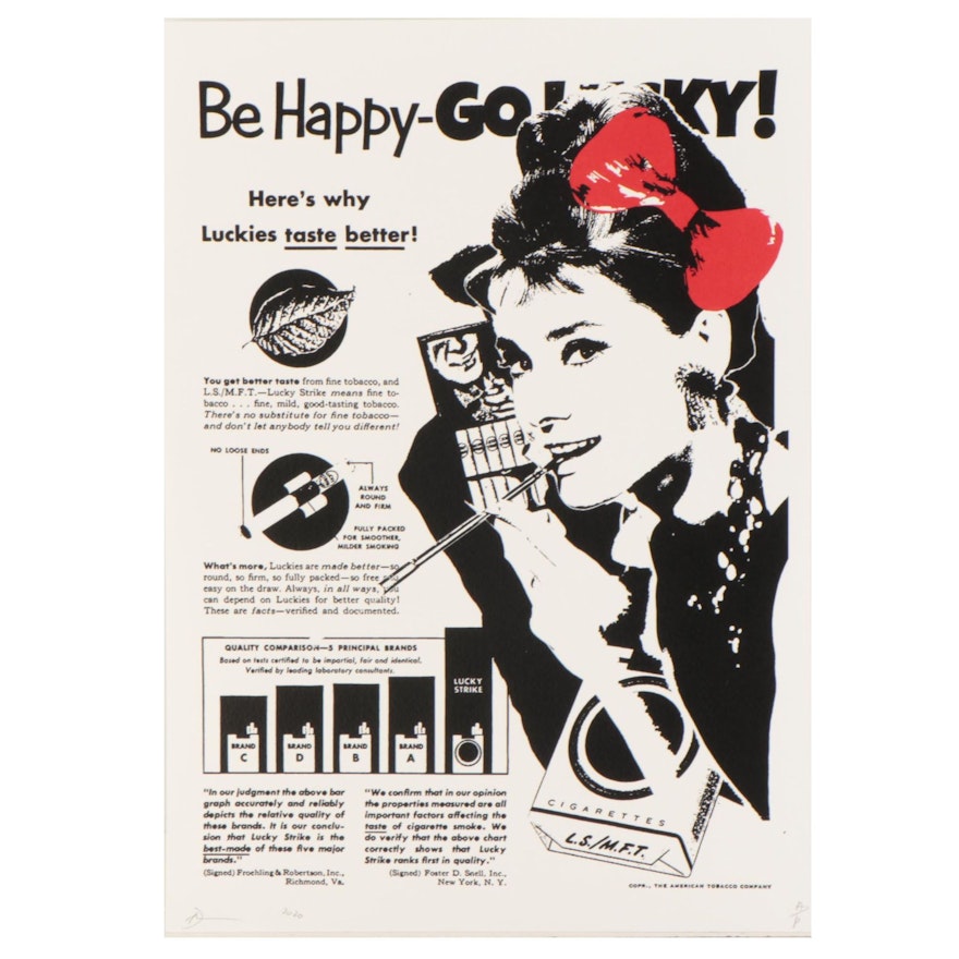 Death NYC Pop Art Graphic Print "Audrey Happy Go Lucky," 2020