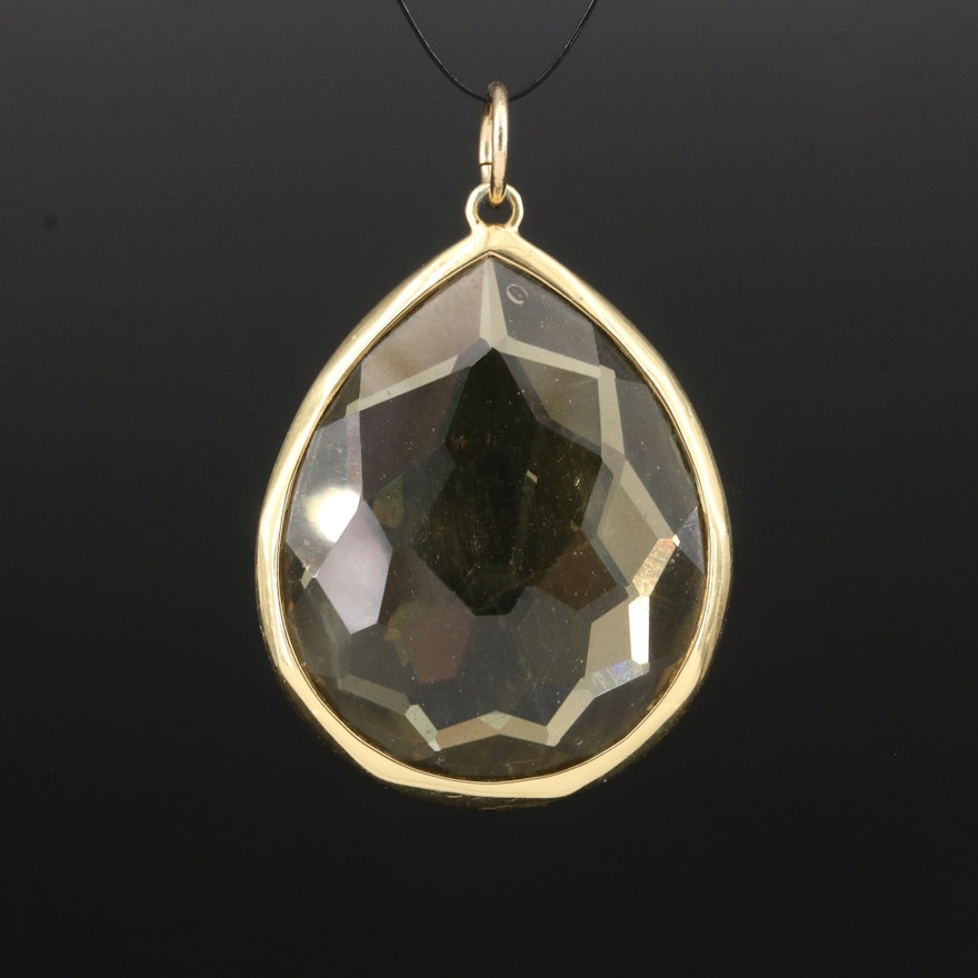 Ippolita 18K Quartz and Pyrite Doublet Pendant