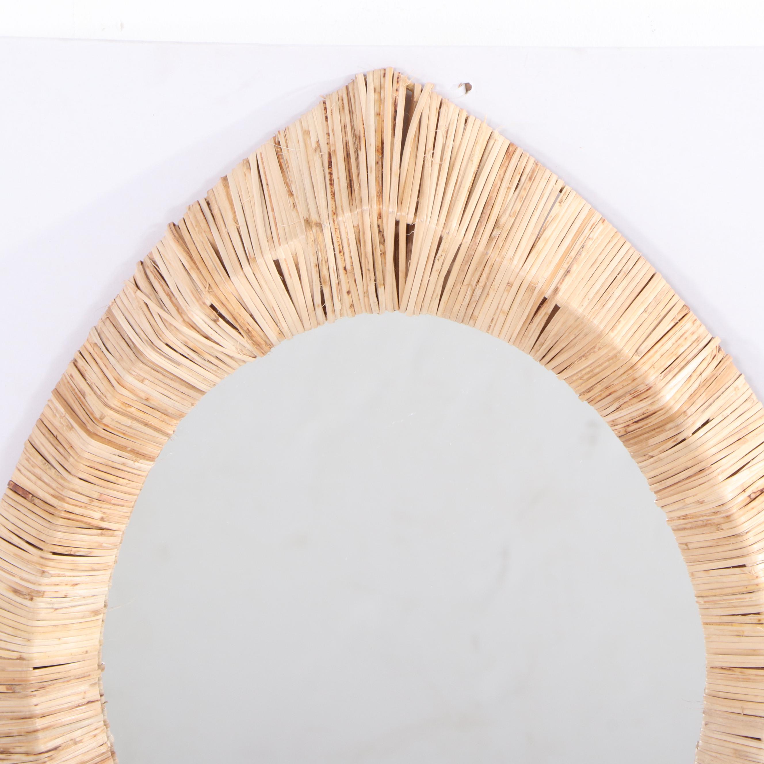 Jungalow for Opal House Rattan-Wrapped Mirror