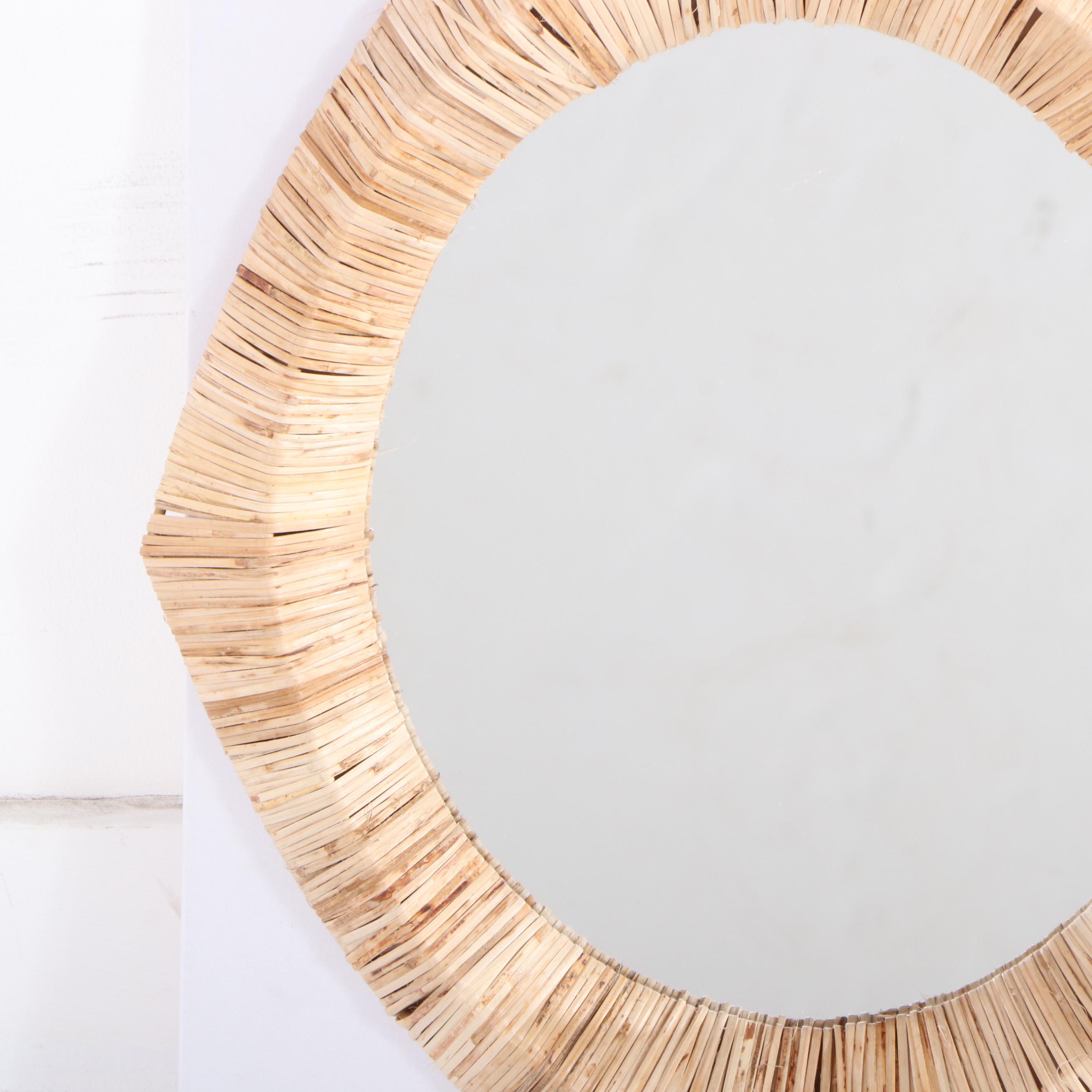 Jungalow for Opal House Rattan-Wrapped Mirror