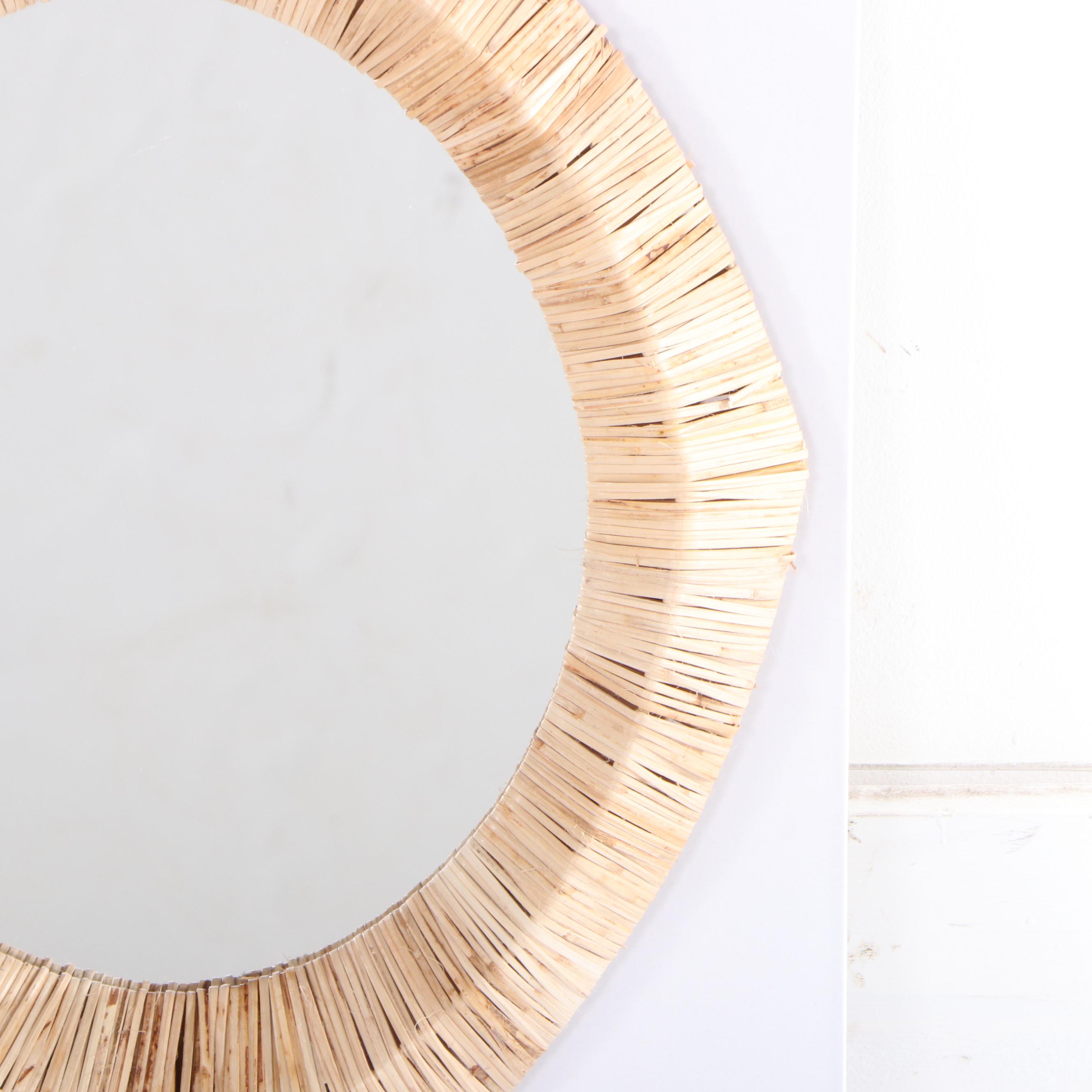 Jungalow for Opal House Rattan-Wrapped Mirror