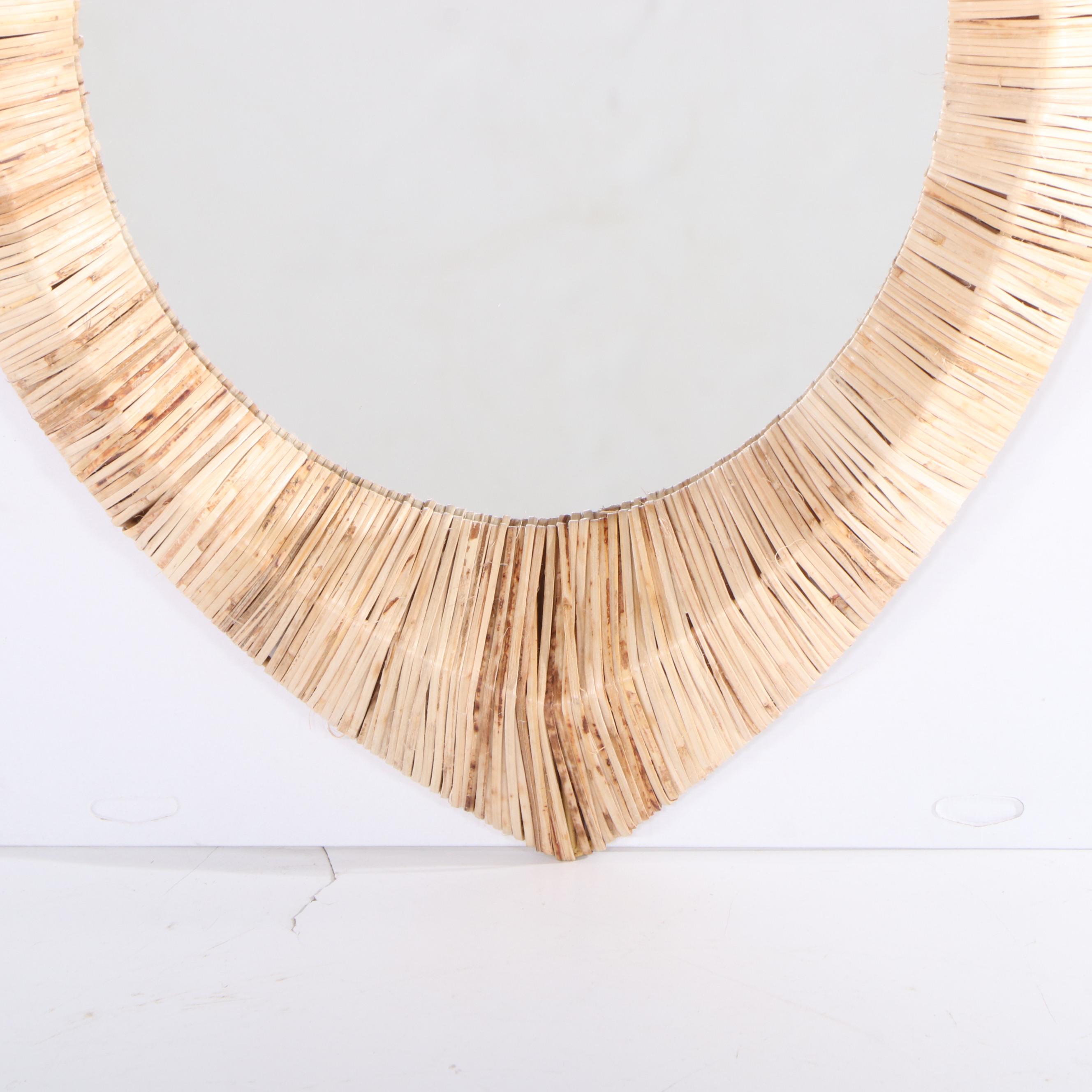 Jungalow for Opal House Rattan-Wrapped Mirror