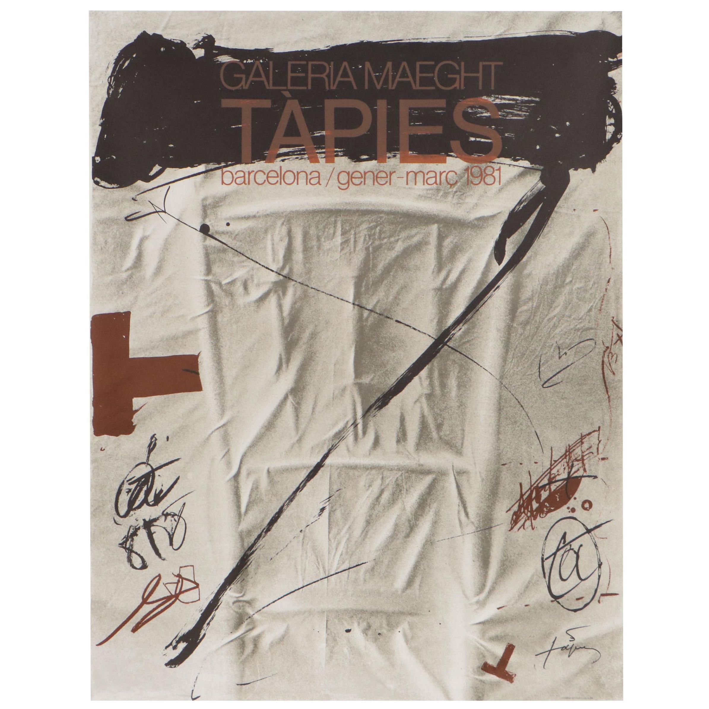 Exhibition Poster After Antoni Tàpies for Galerie Adrien Maeght