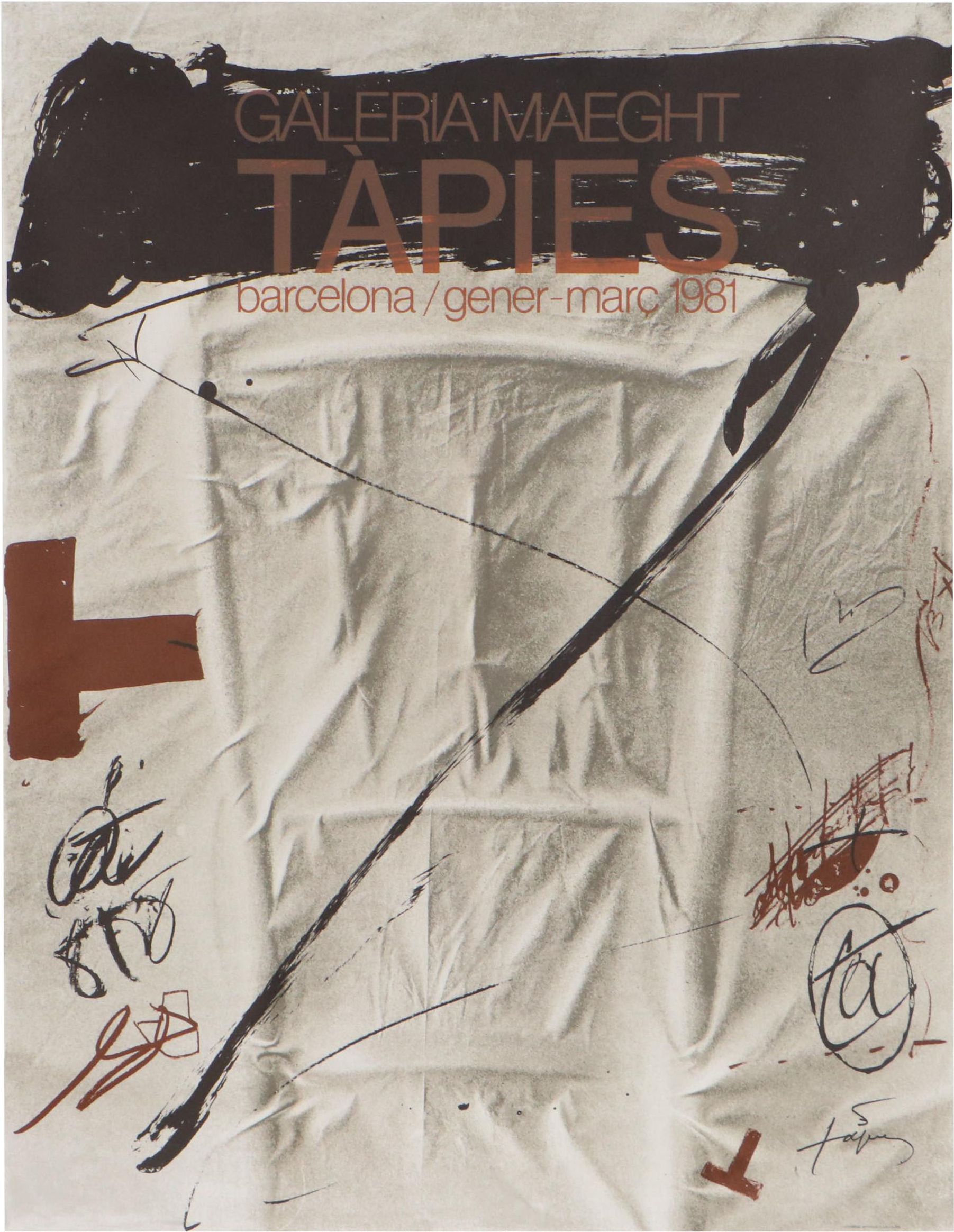 Exhibition Poster After Antoni Tàpies for Galerie Adrien Maeght