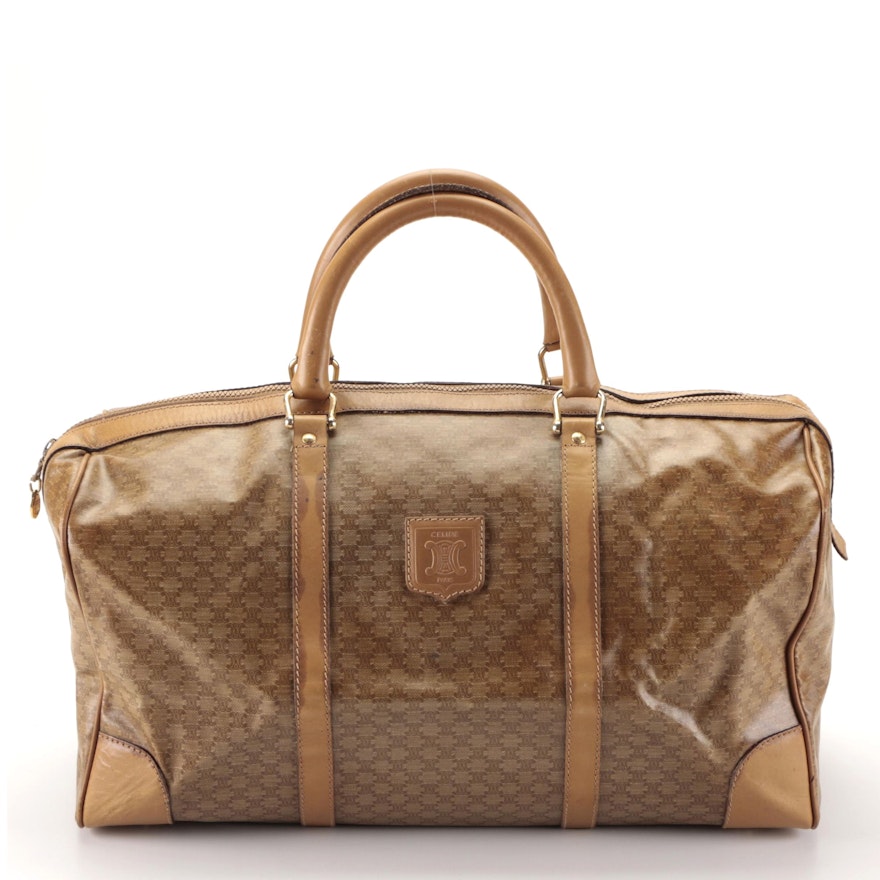 Celine Duffel Bag in Macadam Coated Canvas and Leather