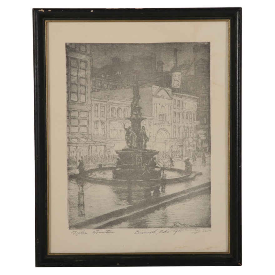 Halftone After Edward T. Hurley "Tyler Fountain," Circa 1932