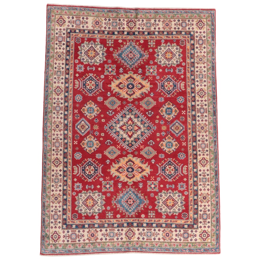 5'6 x 7'10 Hand-Knotted Afghan Kazak Area Rug