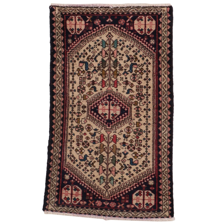 1'10 x 3'3 Hand-Knotted Persian Abadeh Accent Rug