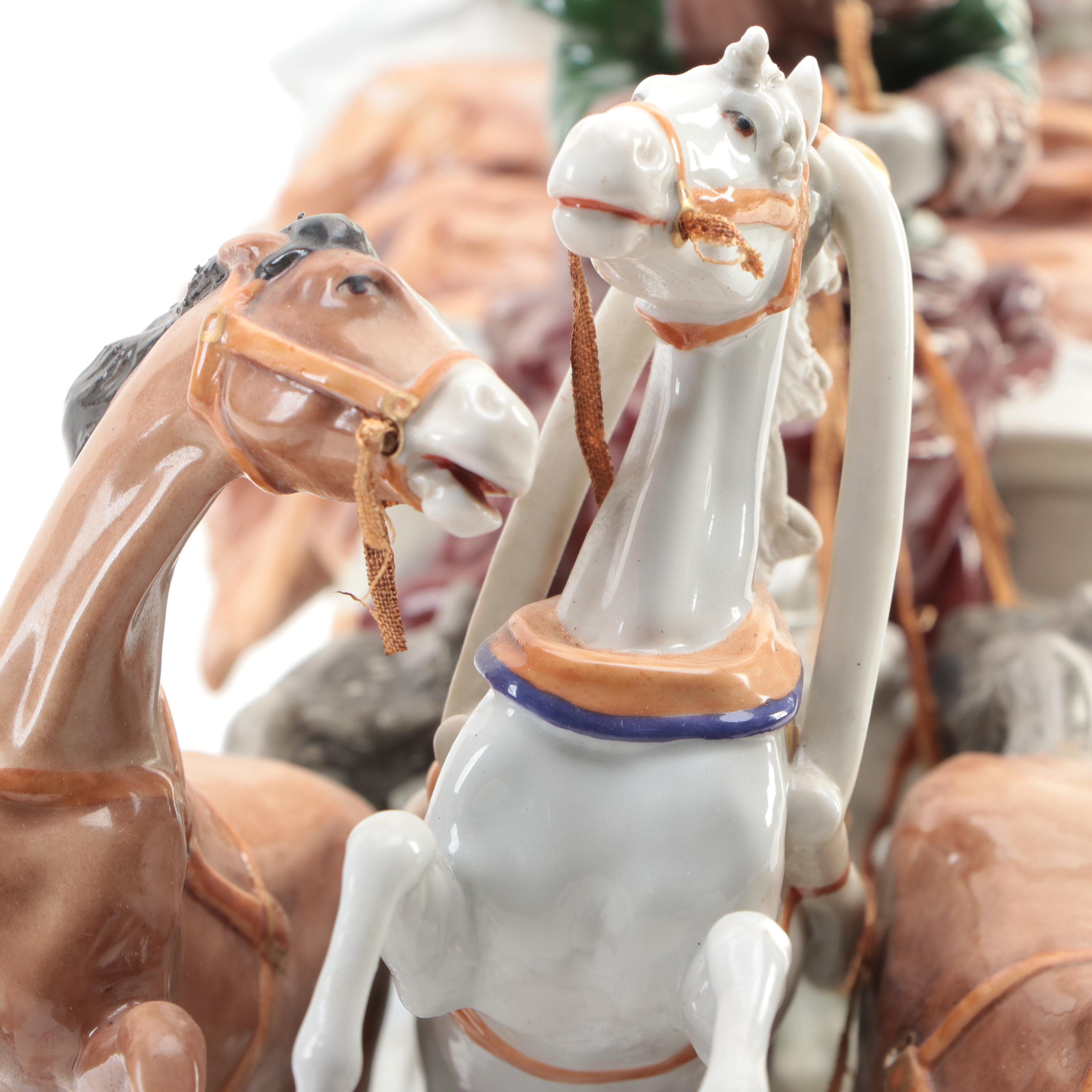 Kister German Porcelain Napoleon's Flight From Russia Tableau Scene