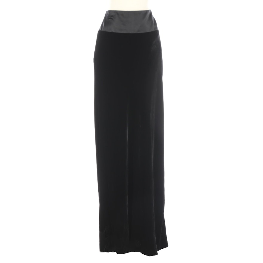 Ralph Lauren Black Label Full-Length Evening Skirt in Black Velvet