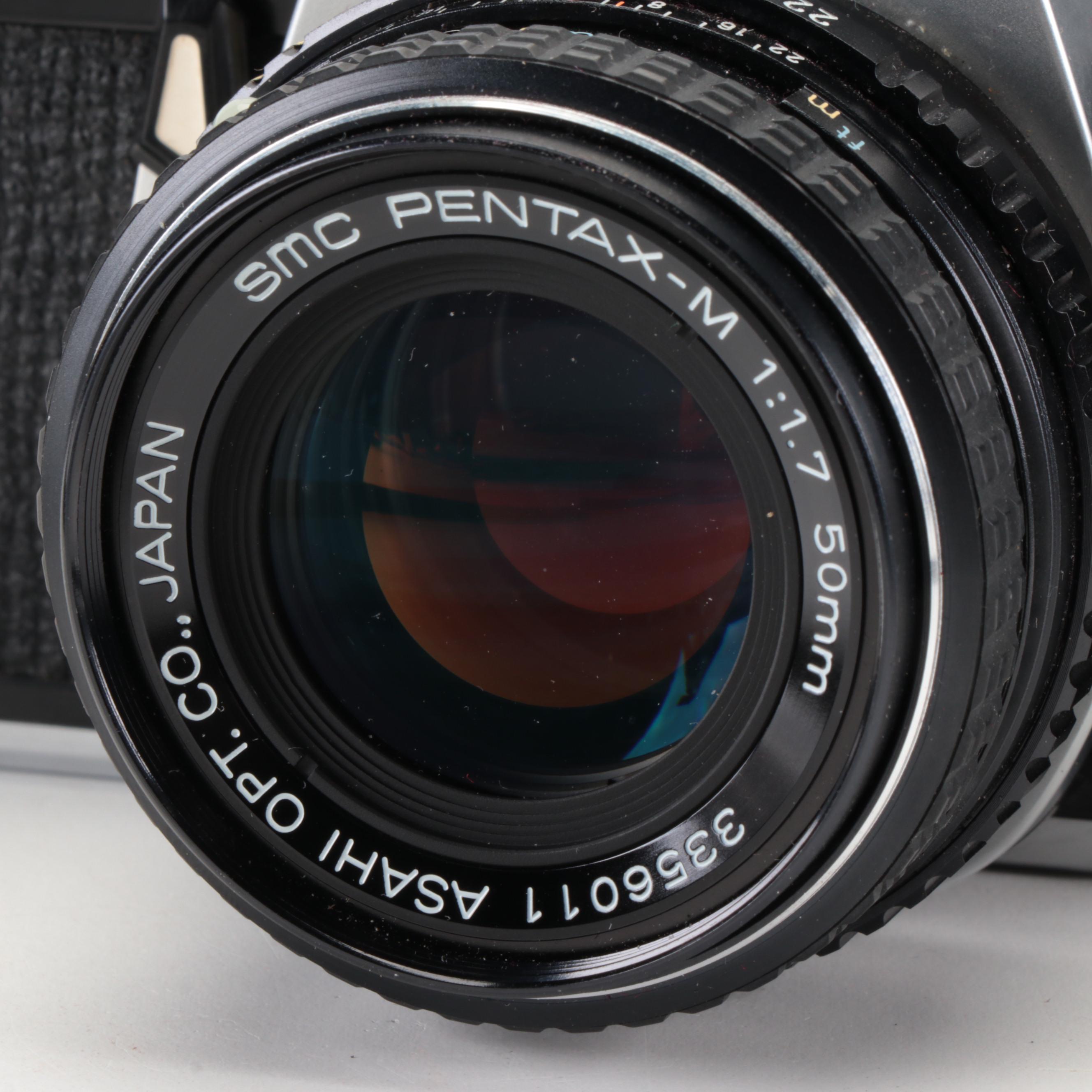 Asahi Pentax ME 35mm Film Camera with Lenses and Other Accessories