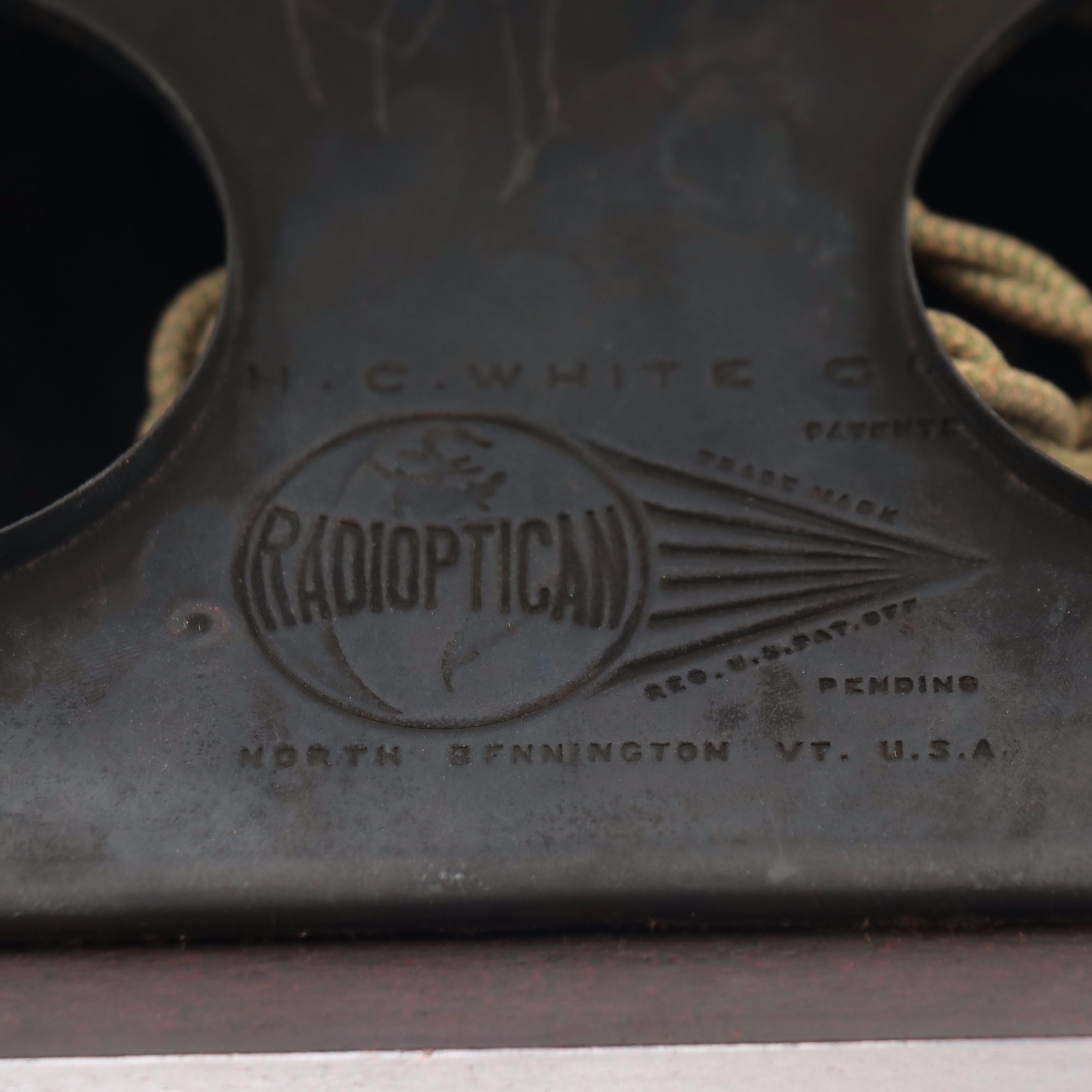 H. C. White Company "Radioptican" Slide Projector, 1914