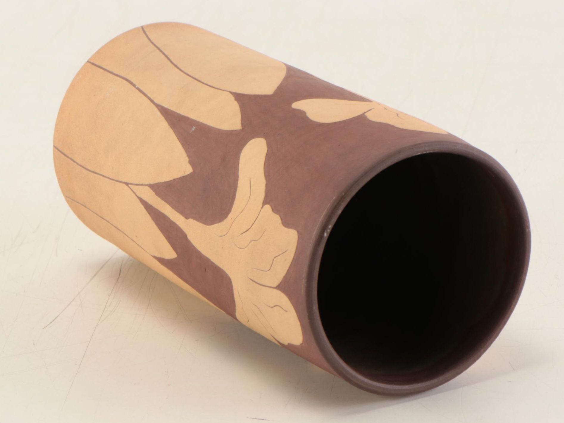 Frank Long Cylinder Vase With Lillies, 1925-1927