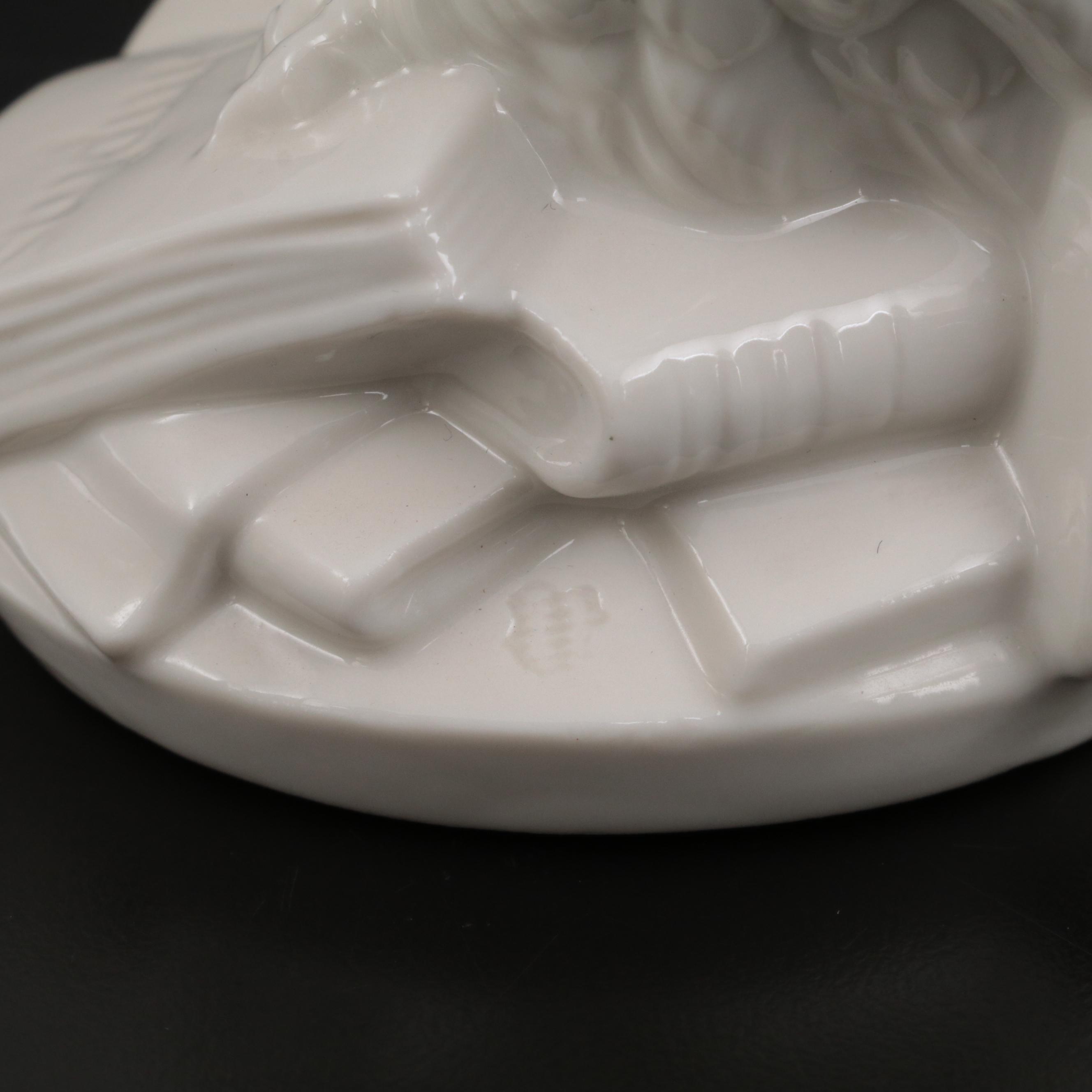 Nymphenburg Glazed Porcelain Owl Figurine, 20th Century