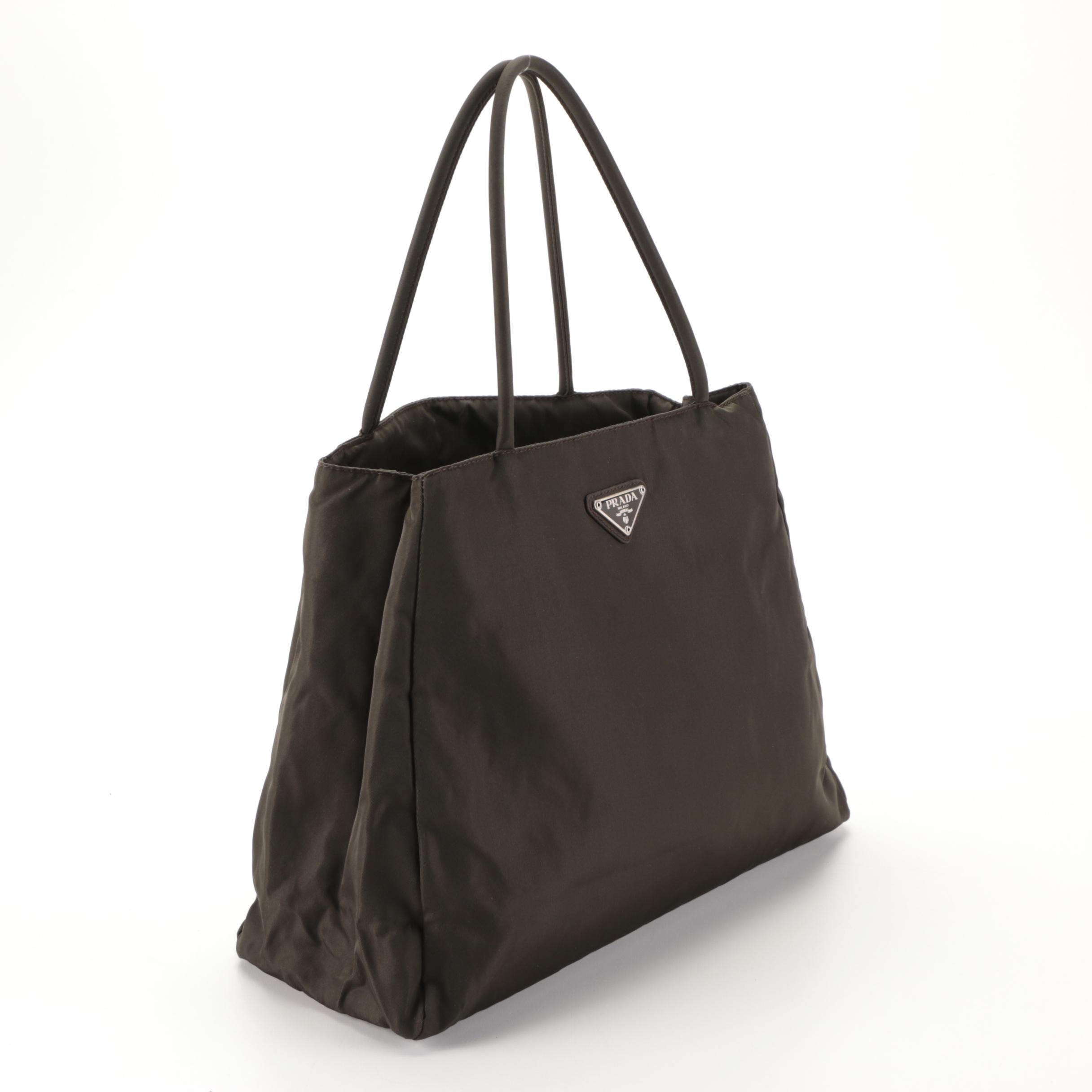 Prada Tessuto Tote Bag in Khaki Green Nylon